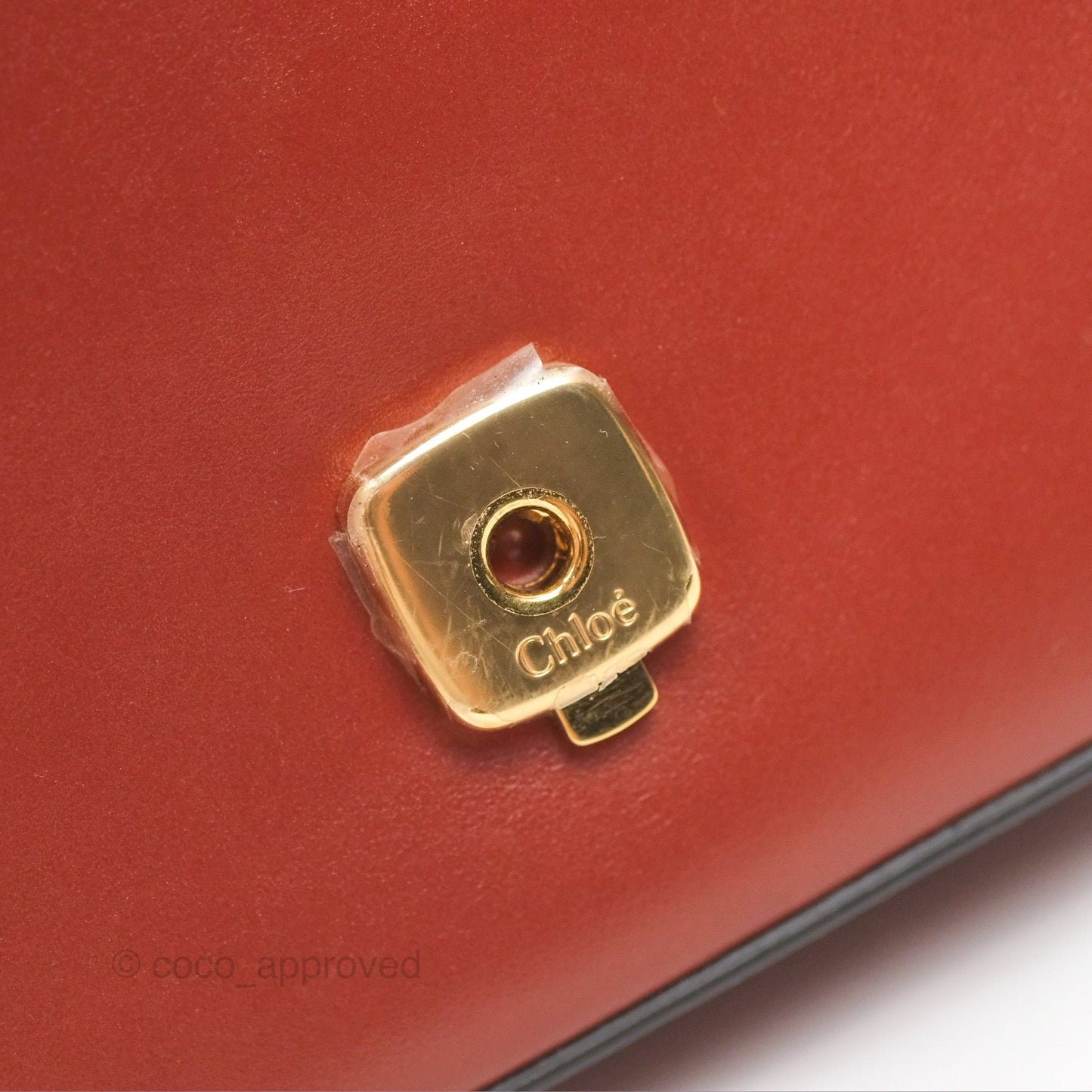 Chloé Mini C Bag Sepia Brown Shiny/Suede Calfskin