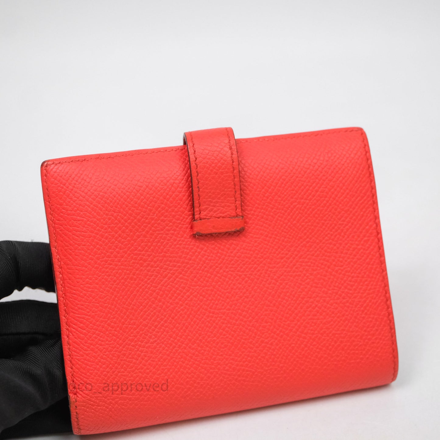 Hermes Bearn Wallet Rouge Tomate S5 Epsom Gold Hardware