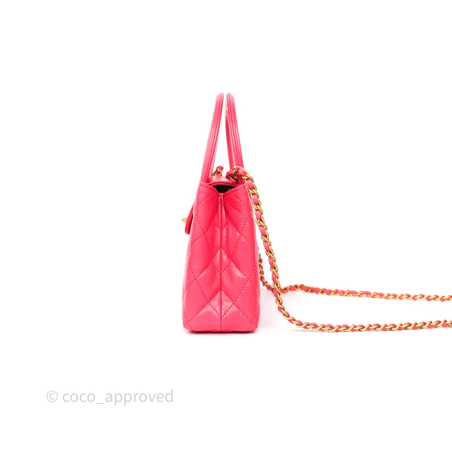 Chanel Kelly Bag Pink Shiny Calfskin Aged Gold Hardware