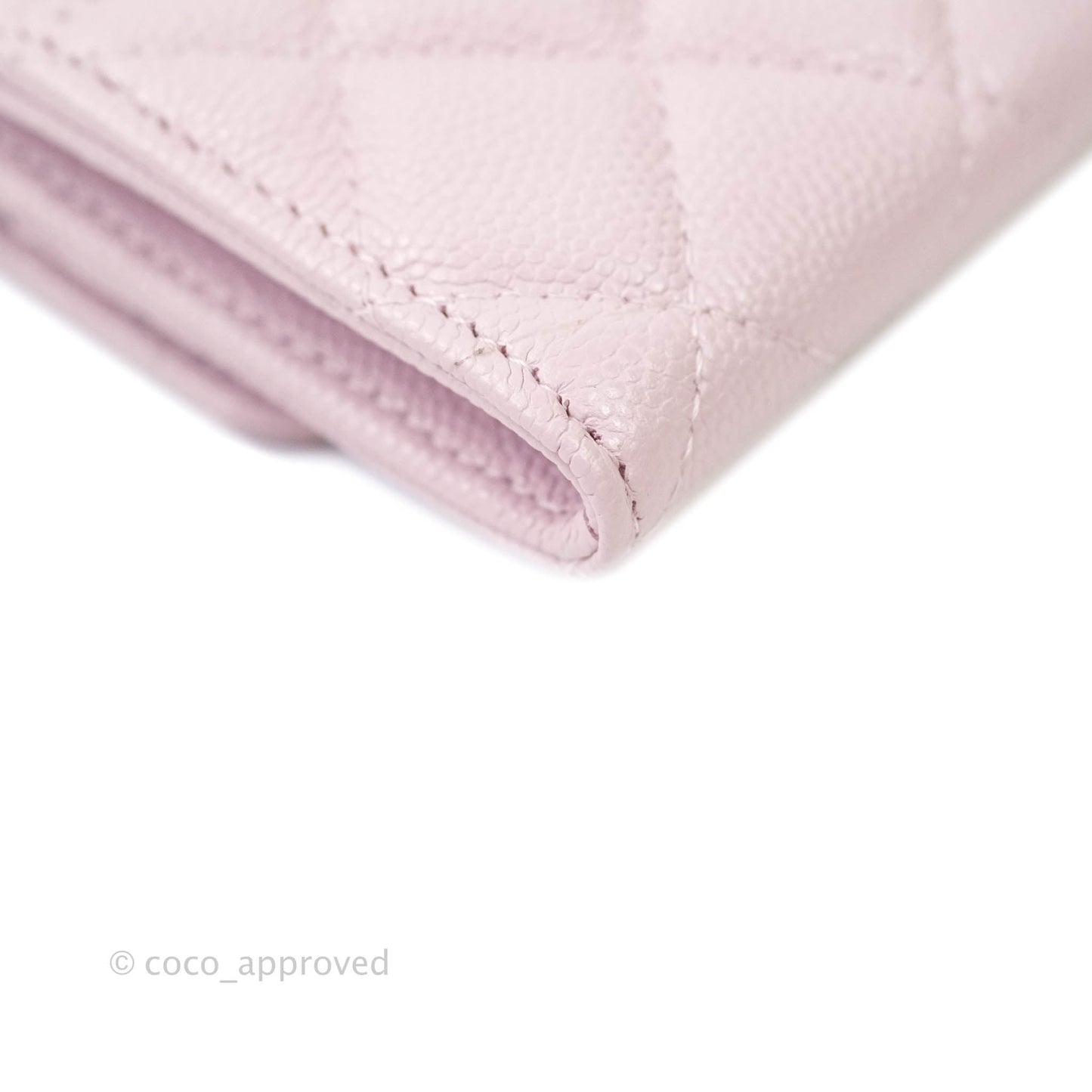 Chanel Caviar Quilted Flap Card Holder Lilac Rose Clair Gold Hardware 21S
