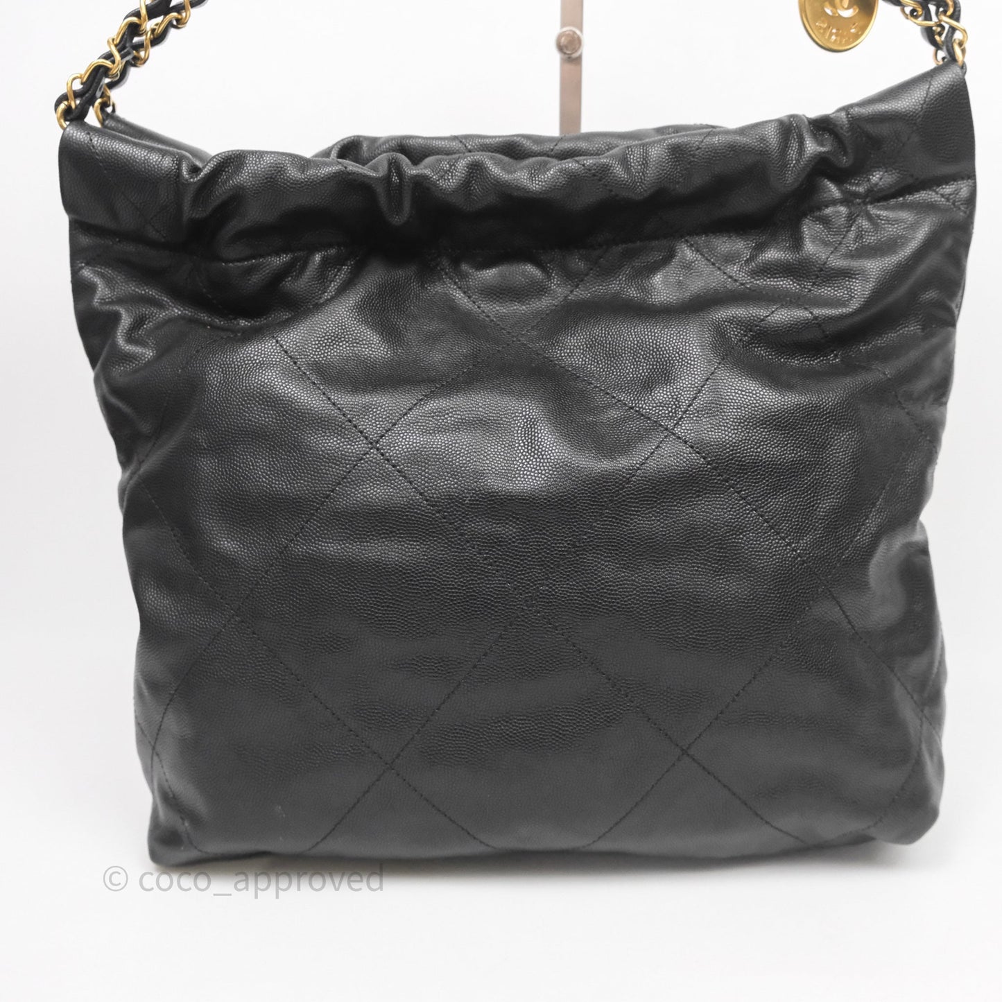 Chanel 22 Small Black Caviar Aged Gold Hardware