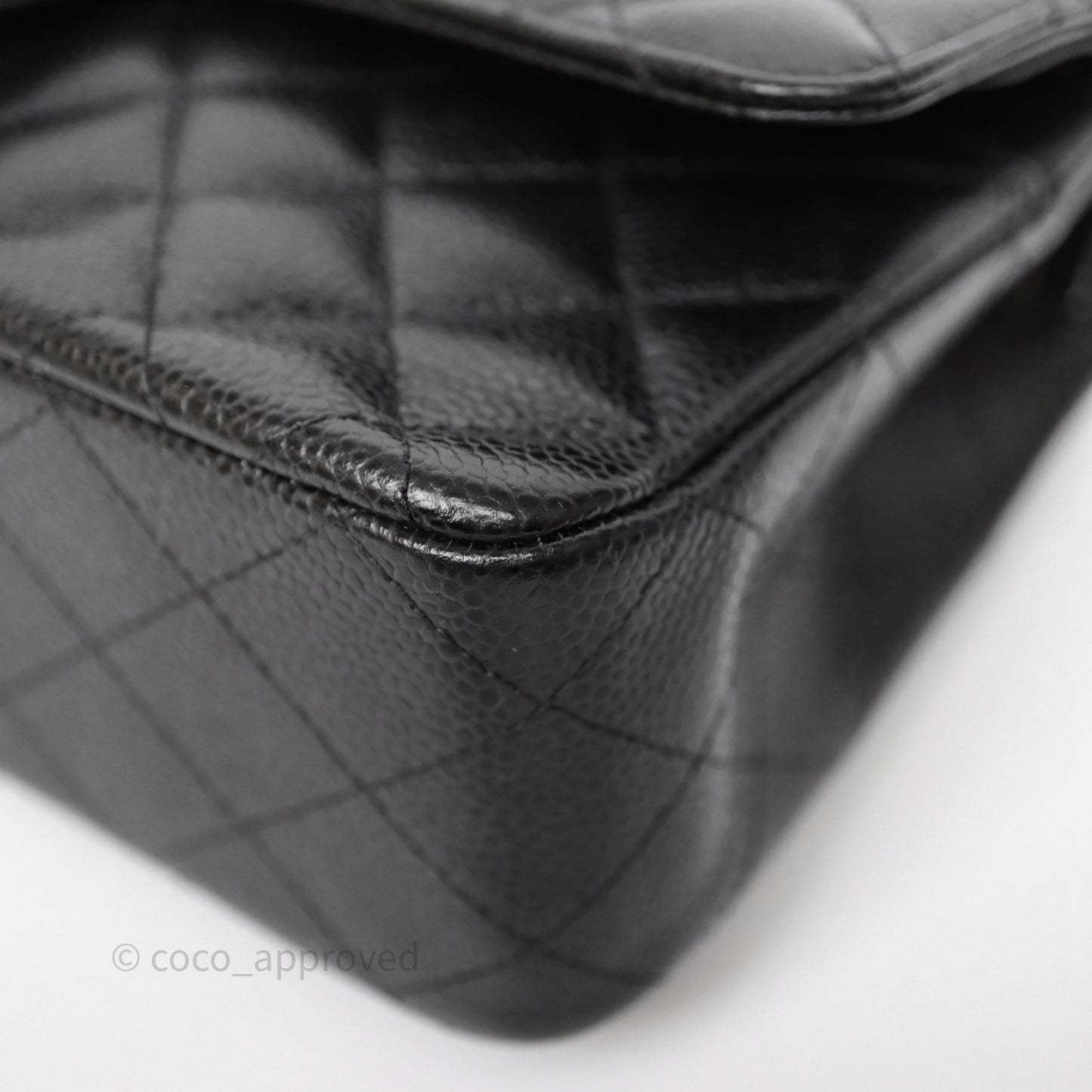 Chanel Classic M/L Medium Flap Quilted Black Caviar Gold Hardware