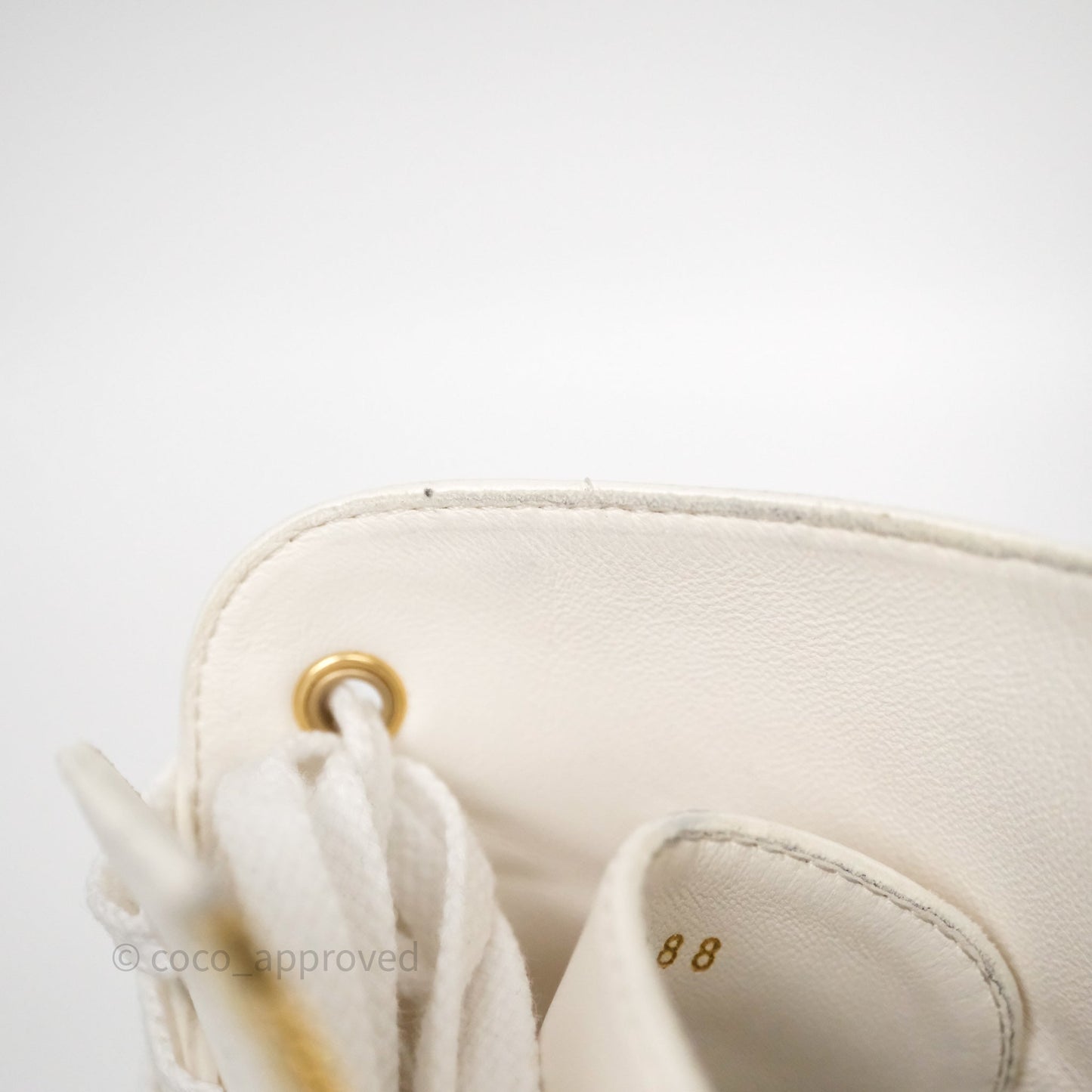 Chanel Logo Wedge Combat Boots White Size 38.5