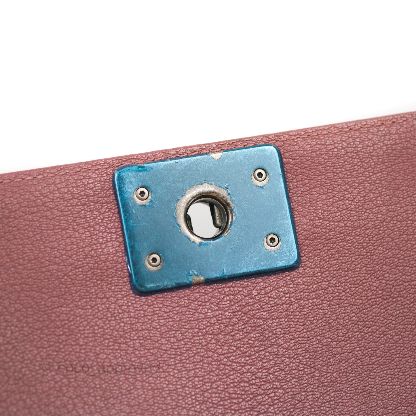 Chanel Quilted Medium Boy Plum Pink Calfskin Ruthenium Hardware
