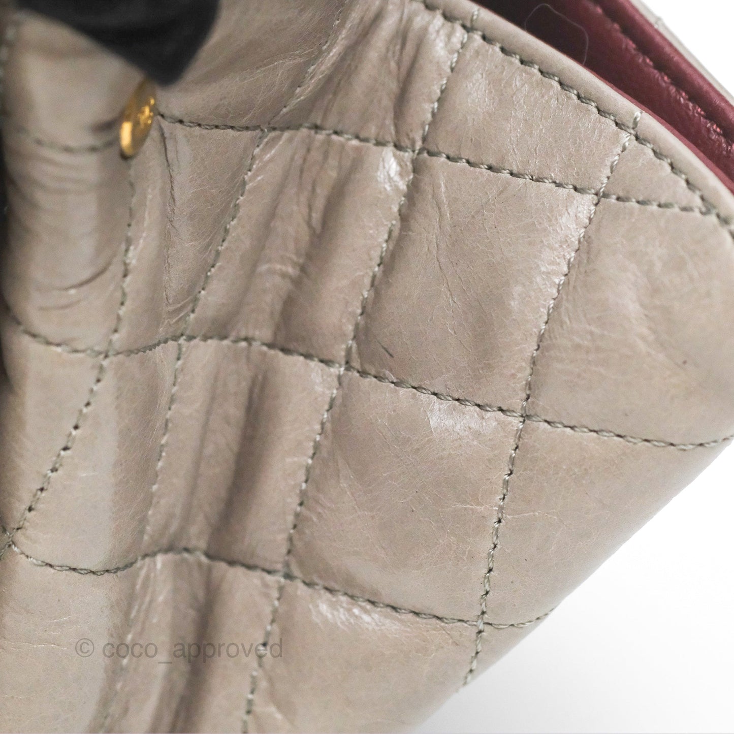 Chanel Accordion Flap Bag Taupe Crinkled Glazed Calfskin