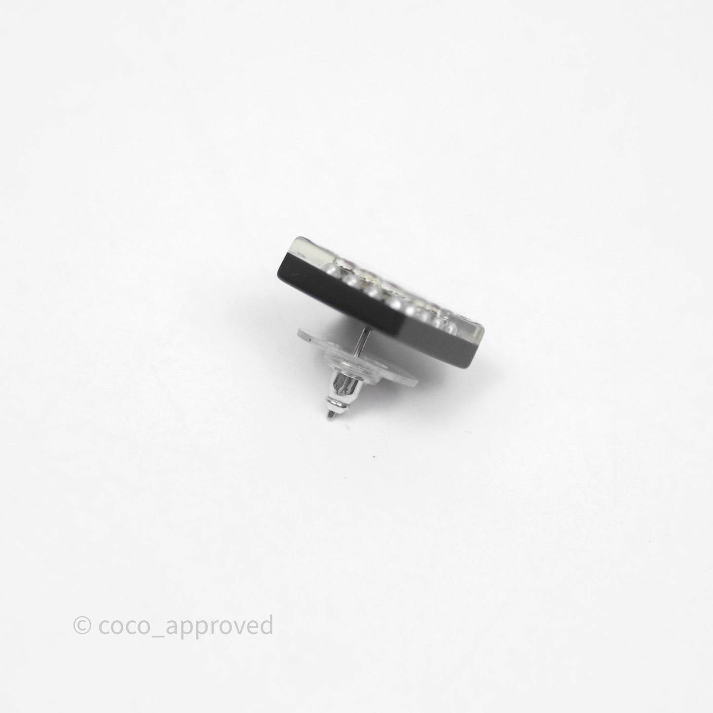 Chanel CC Pearl Crystal Square Earrings 18S