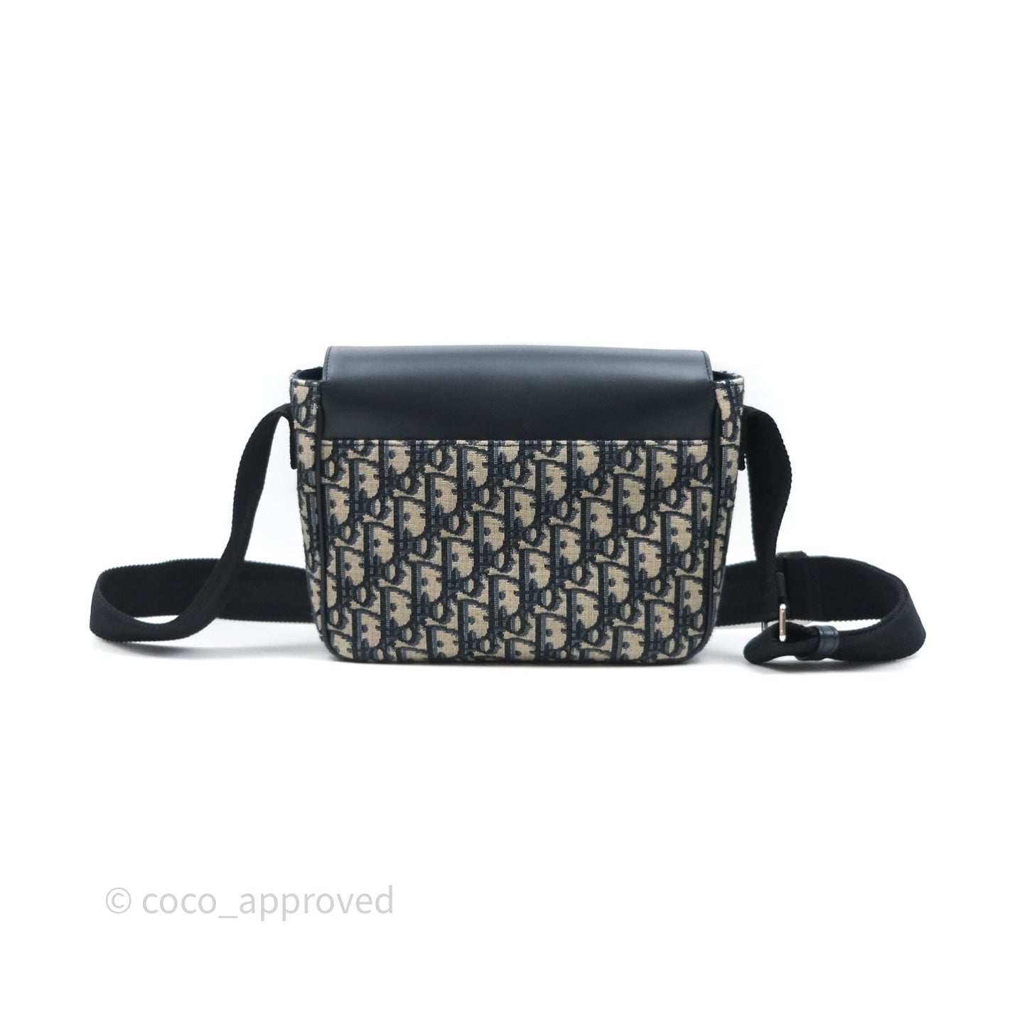Christian Dior Messenger Bag Smooth Calfskin Blue Dior Oblique Jacquard