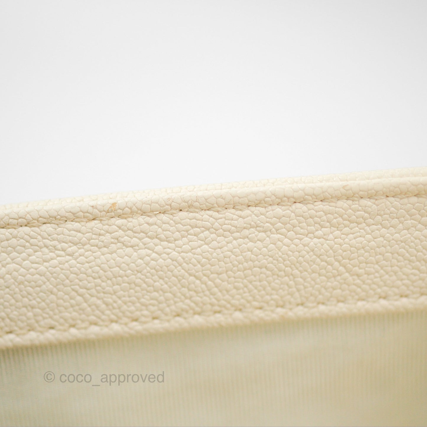 Chanel Medium Boy Quilted Ivory Caviar Aged Gold Hardware