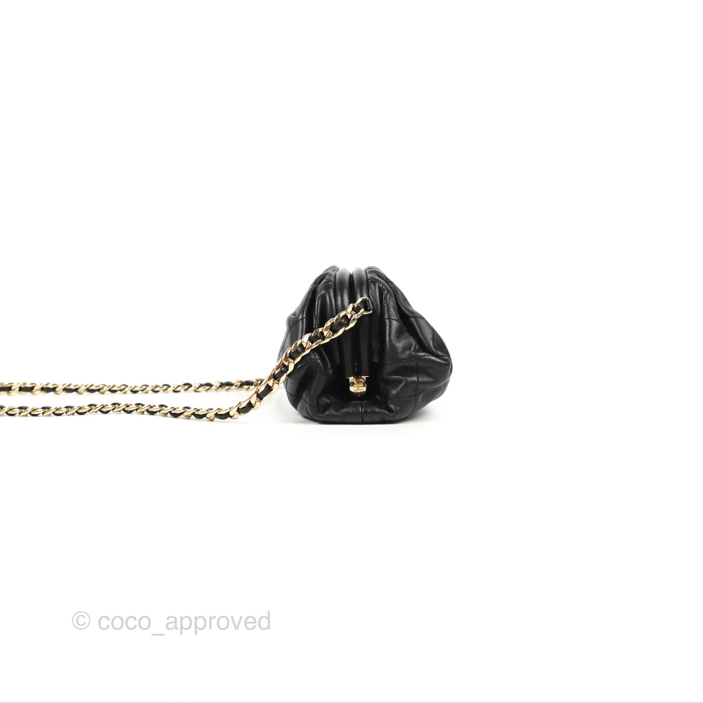 Chanel Black Clutch Bag Lambskin Gold Hardware