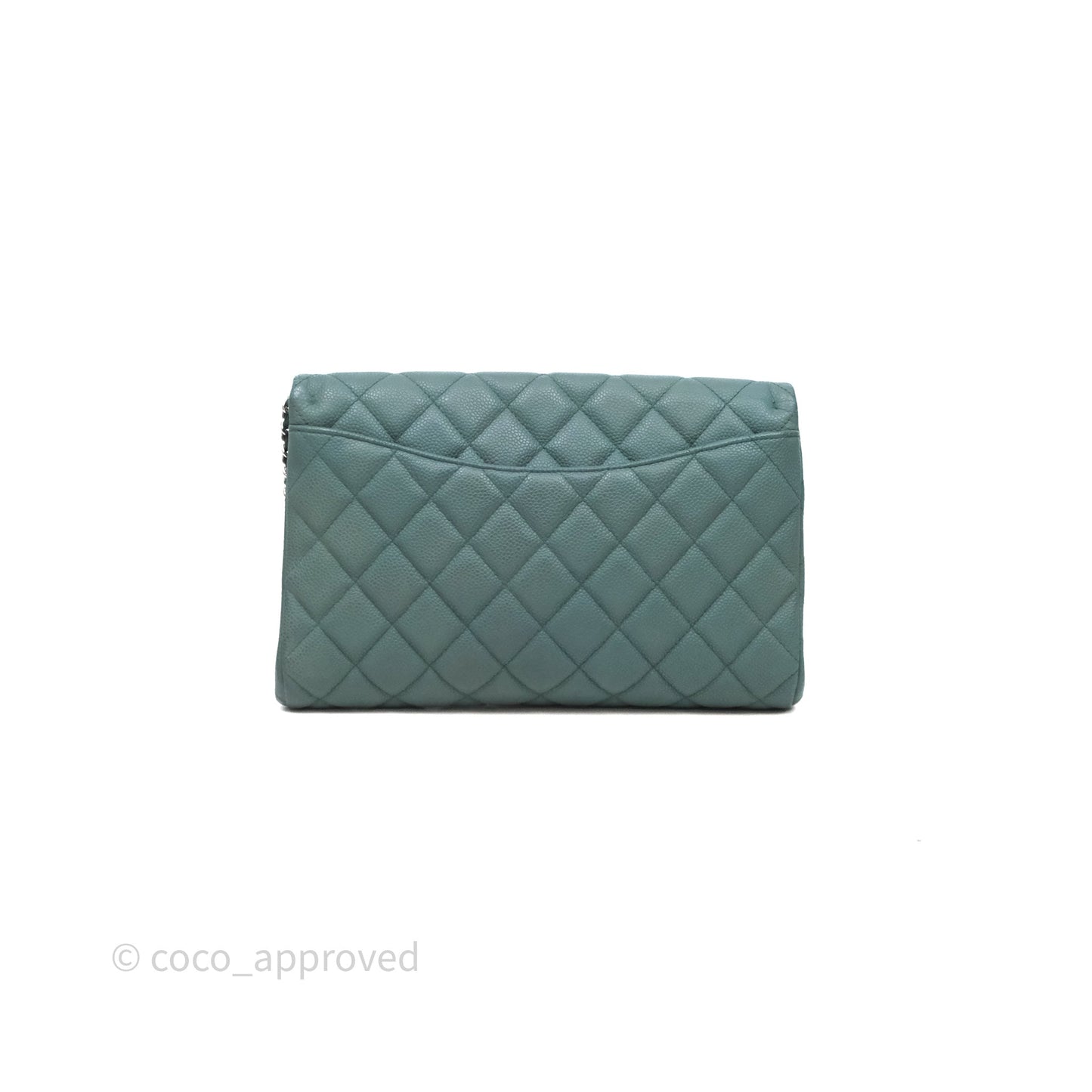 Chanel Quilted Clutch with Chain Green Caviar Gold Hardware