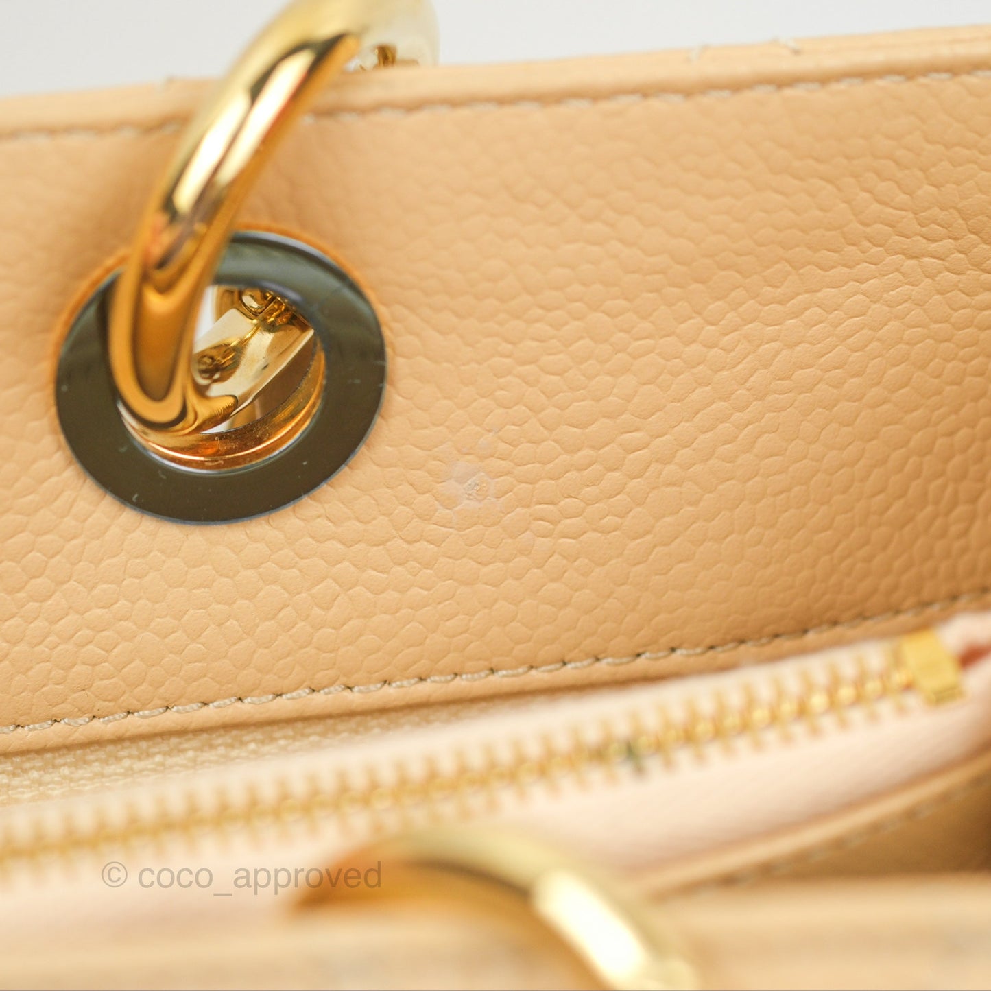 Chanel GST Beige Caviar Gold Hardware