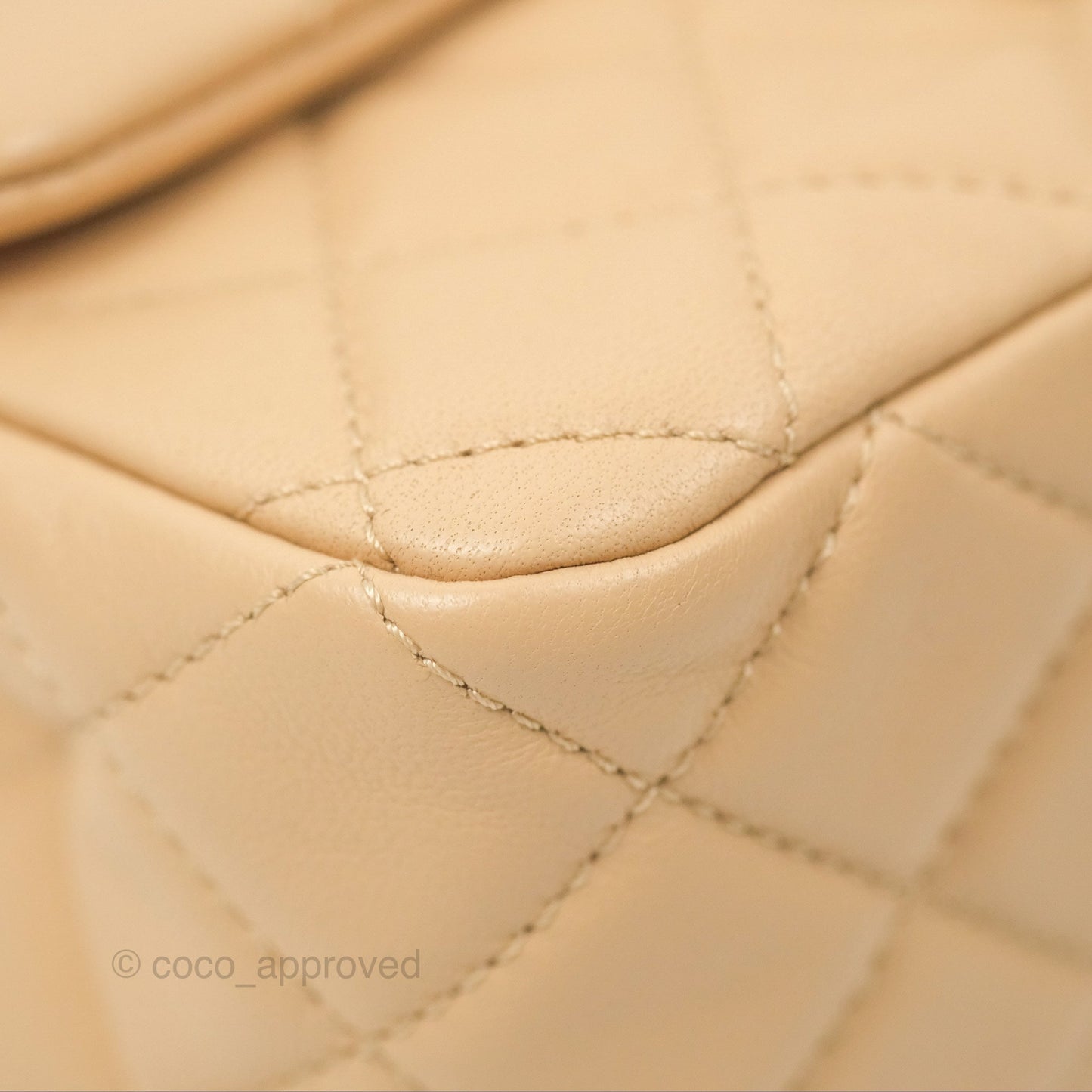 Chanel Mini Rectangular Pearl Crush Beige Lambskin Aged Gold Hardware