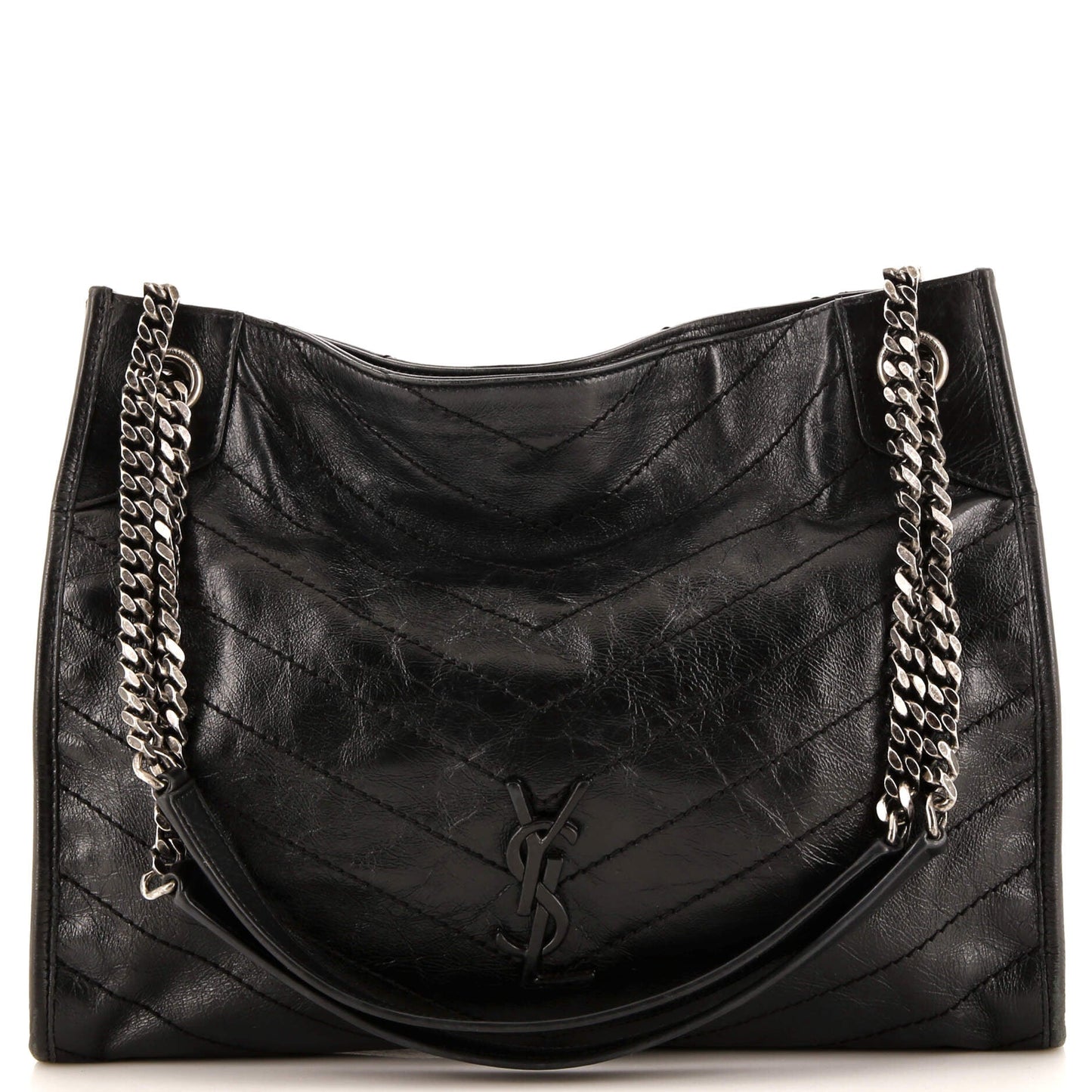 Luxury Saint Laurent Niki Shopping Tote Matelasse Chevron Leather Medium