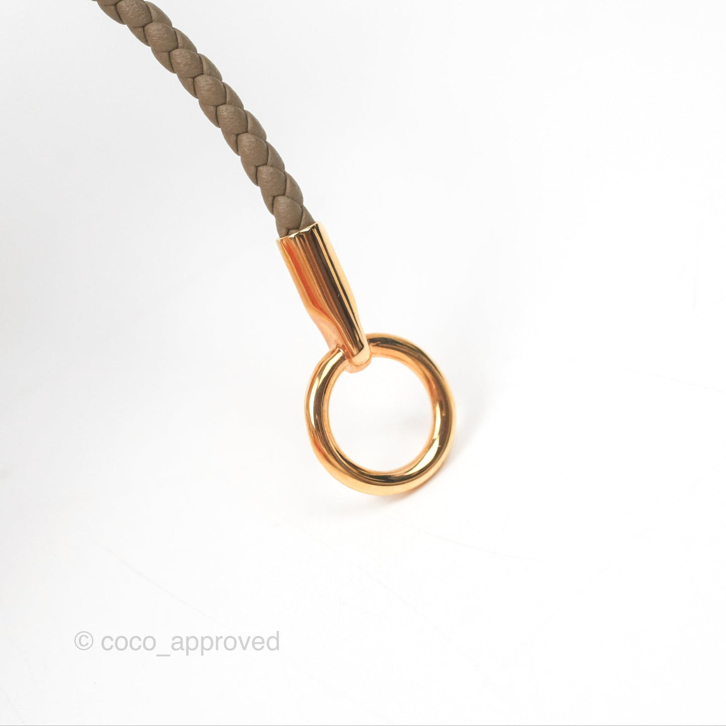 Hermès Glenan Double Tour Bracelet Étoupe Rose Gold Hardware