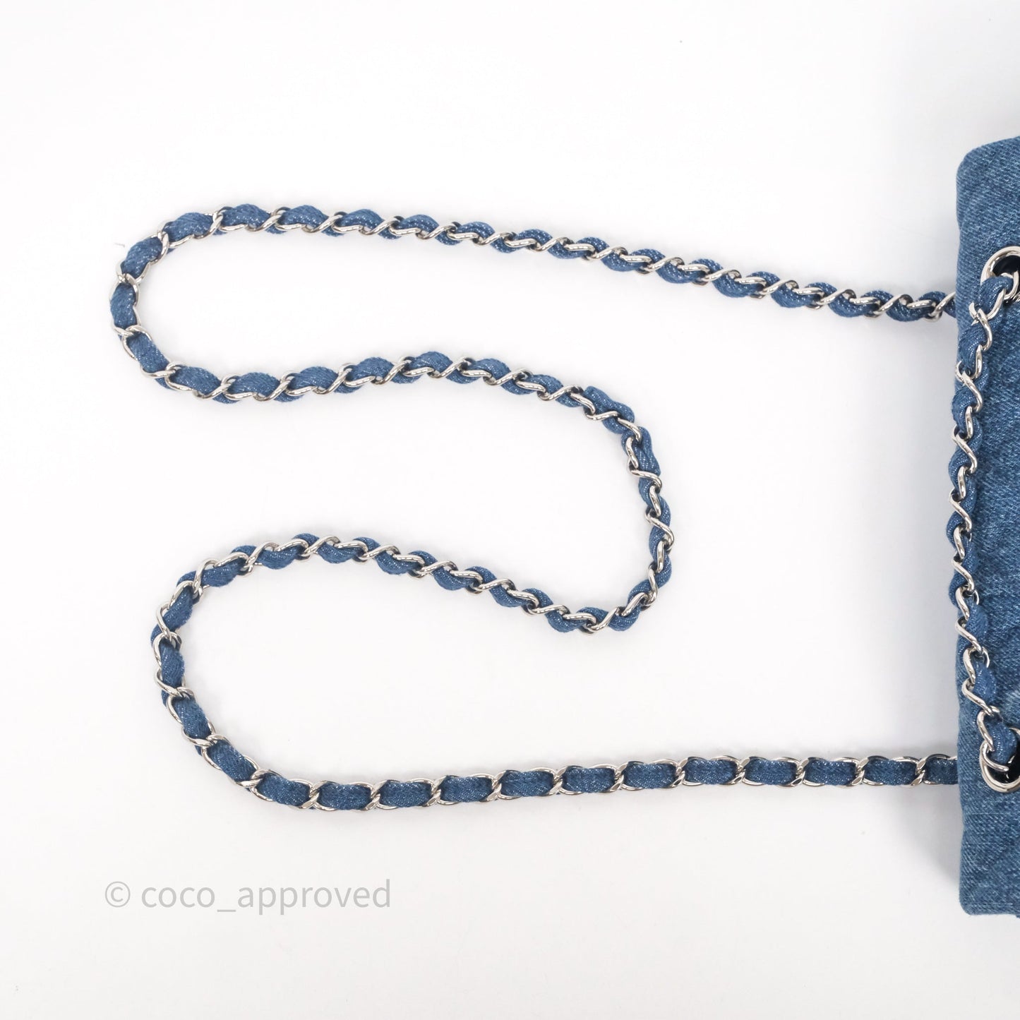 Chanel CC Denim Single Flap Bag Silver Hardware