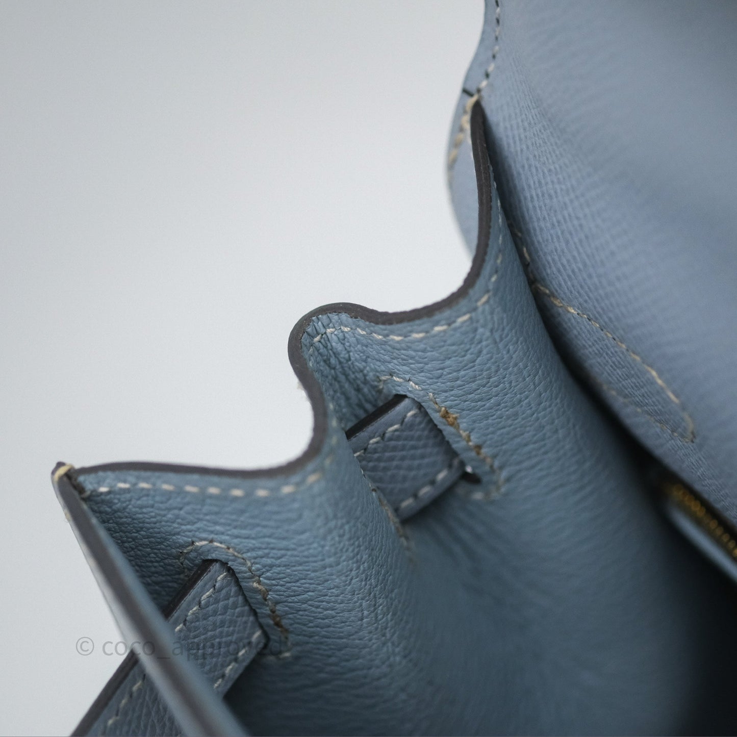 Hermès Kelly II 28 Sellier Bleu Lin J7 Epsom Gold Hardware