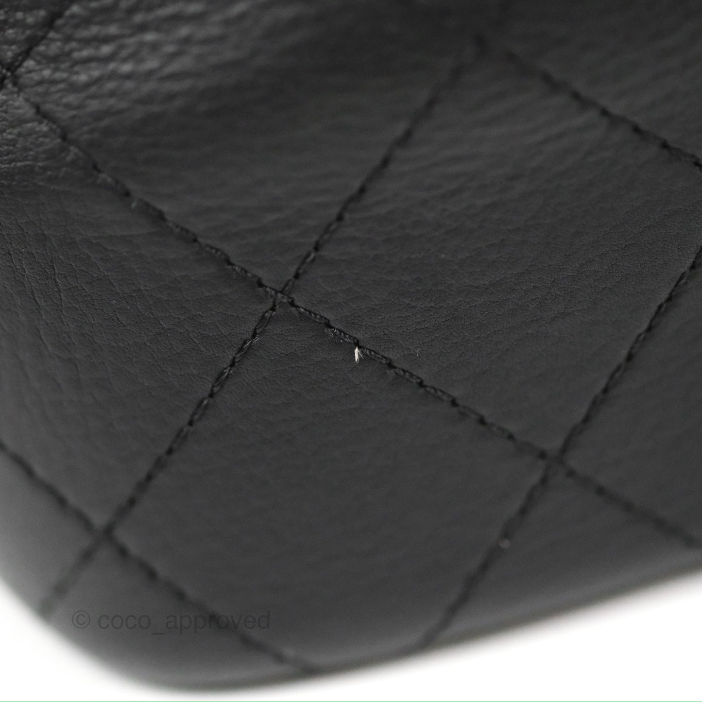 Chanel Flat Quilted Boston Bag Black Calfskin Silver Hardware