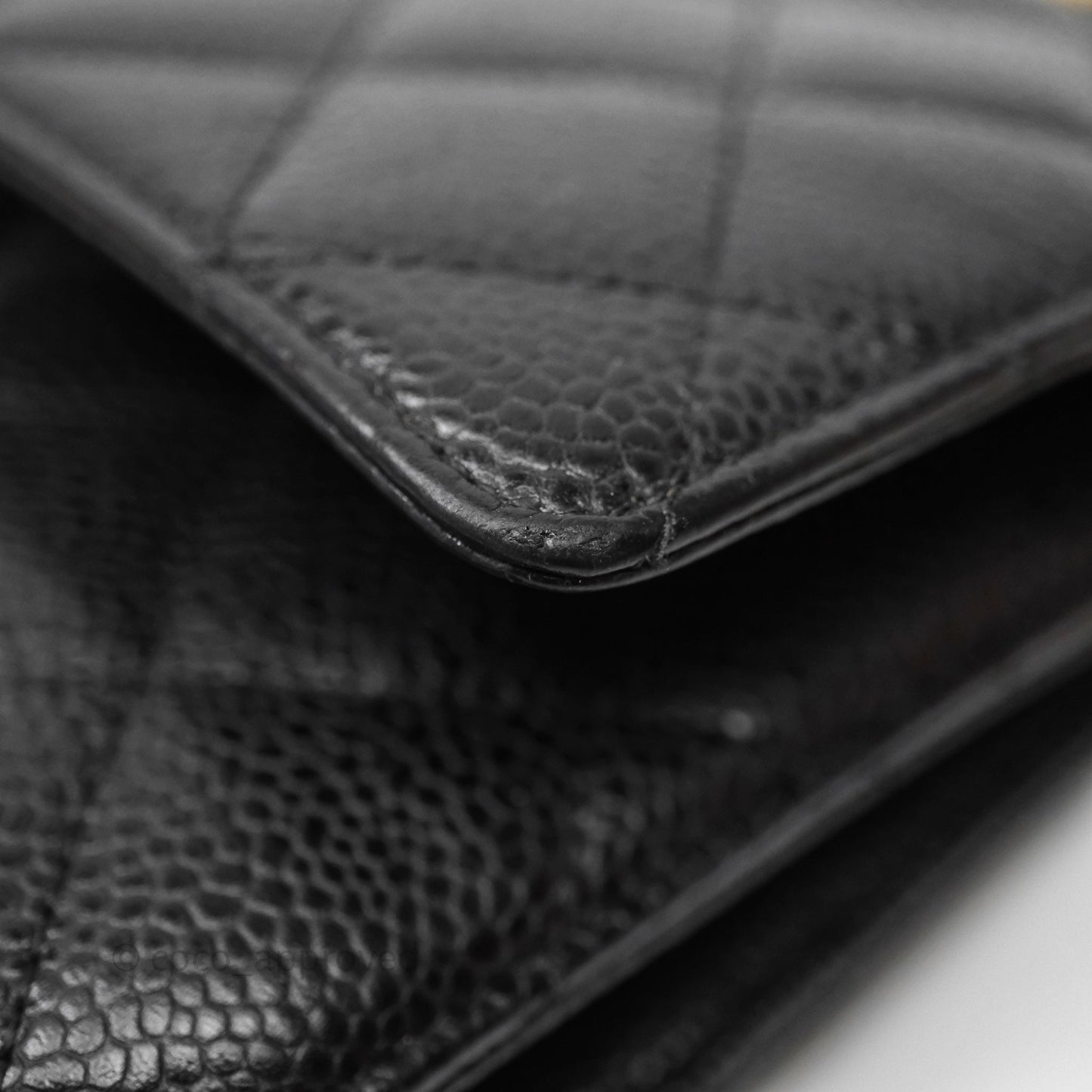 Chanel Quilted WOC Black Caviar Gold Hardware