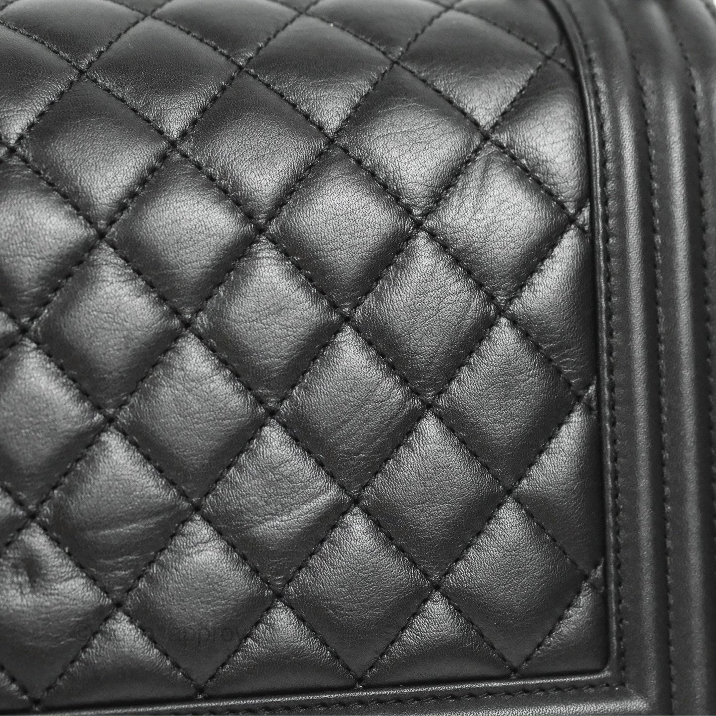 Chanel Quilted Medium Boy Black Calfskin Ruthenium Hardware