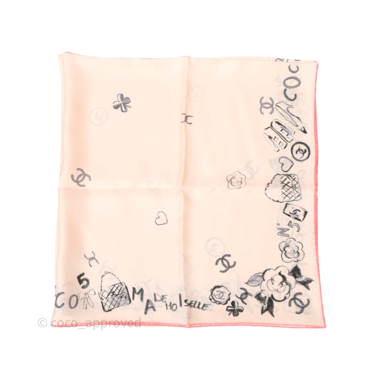 Chanel Silk Scarf 90 Light Pink