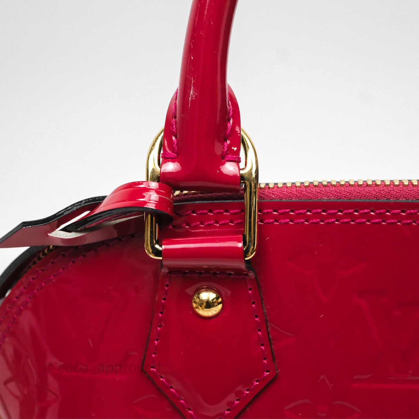 Louis Vuitton Alma BB Red Patent Gold Hardware