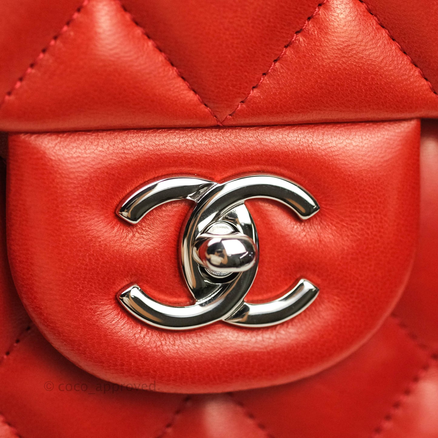 Chanel Jumbo Double Flap Red Lambskin Silver Hardware⁣⁣