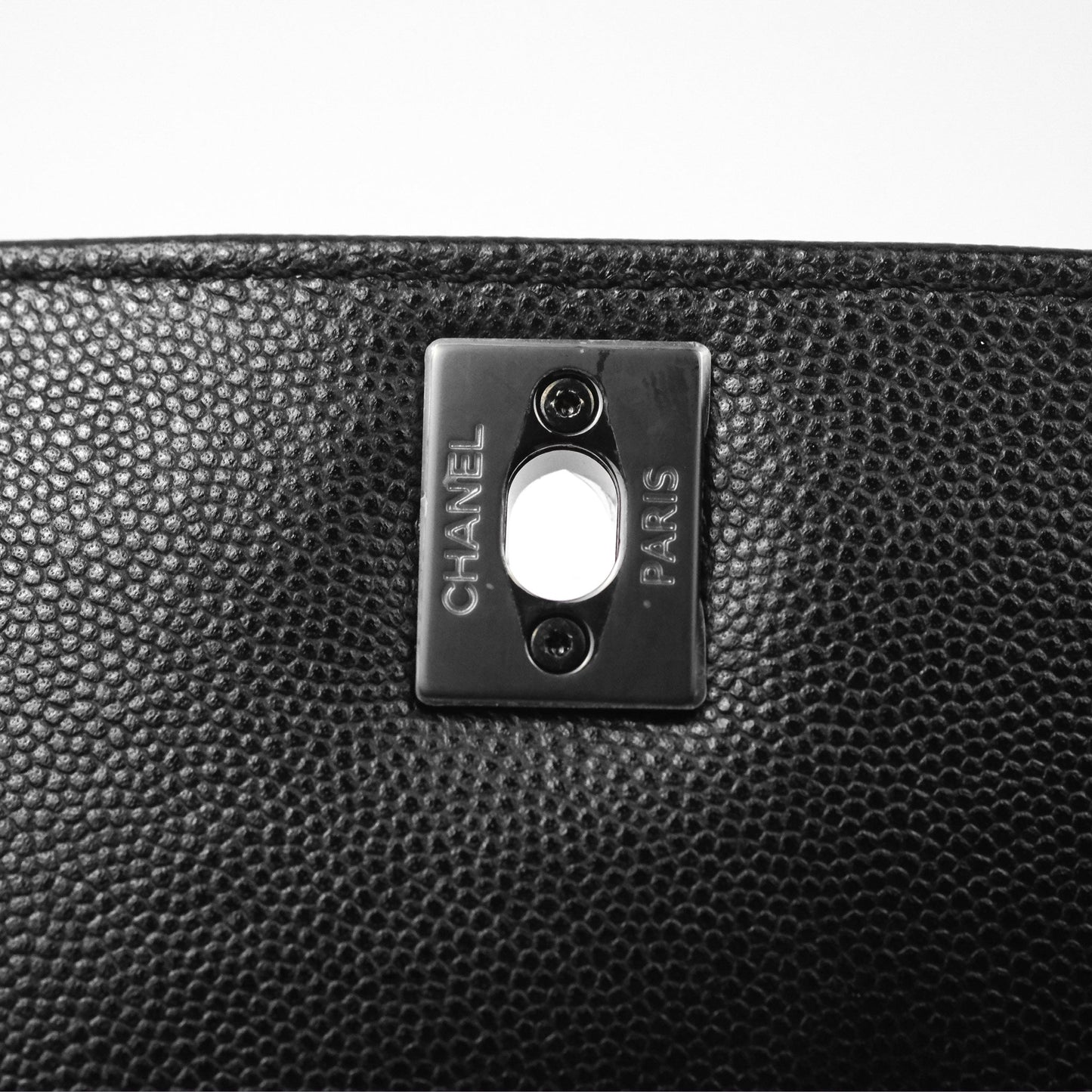 Chanel Small Coco Handle Chevron So Black Caviar
