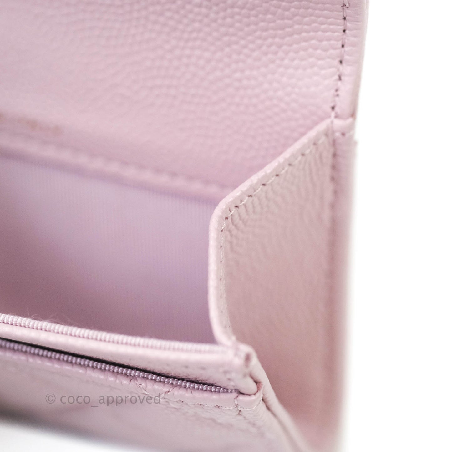 Chanel Caviar Quilted Flap Card Holder Lilac Rose Clair Gold Hardware 21S
