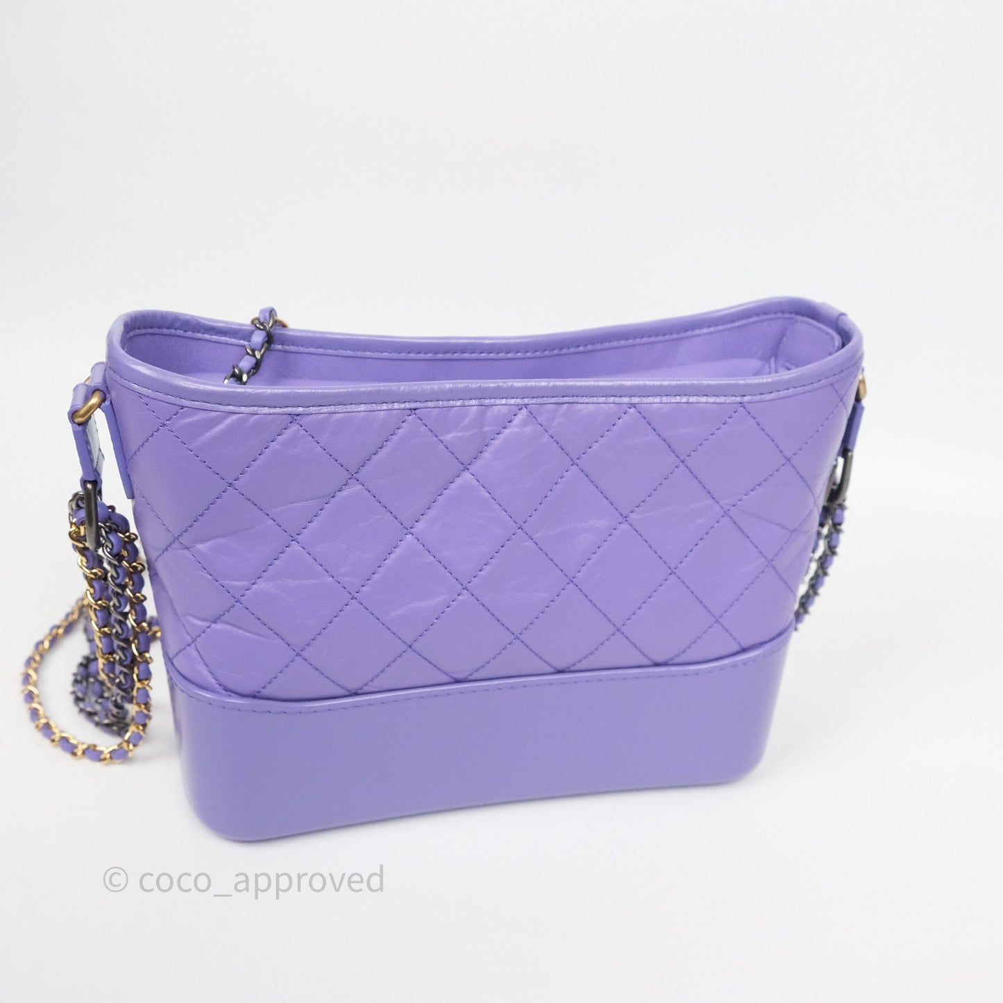Chanel Quilted Medium Gabrielle Purple Aged Calfskin