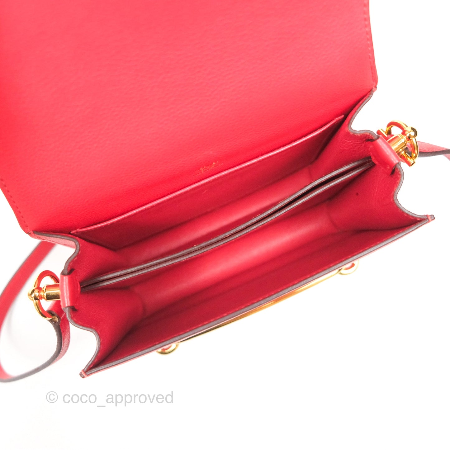 Hermès Roulis Mini 18 Rouge De Coeur Evercolor Permabrass Hardware