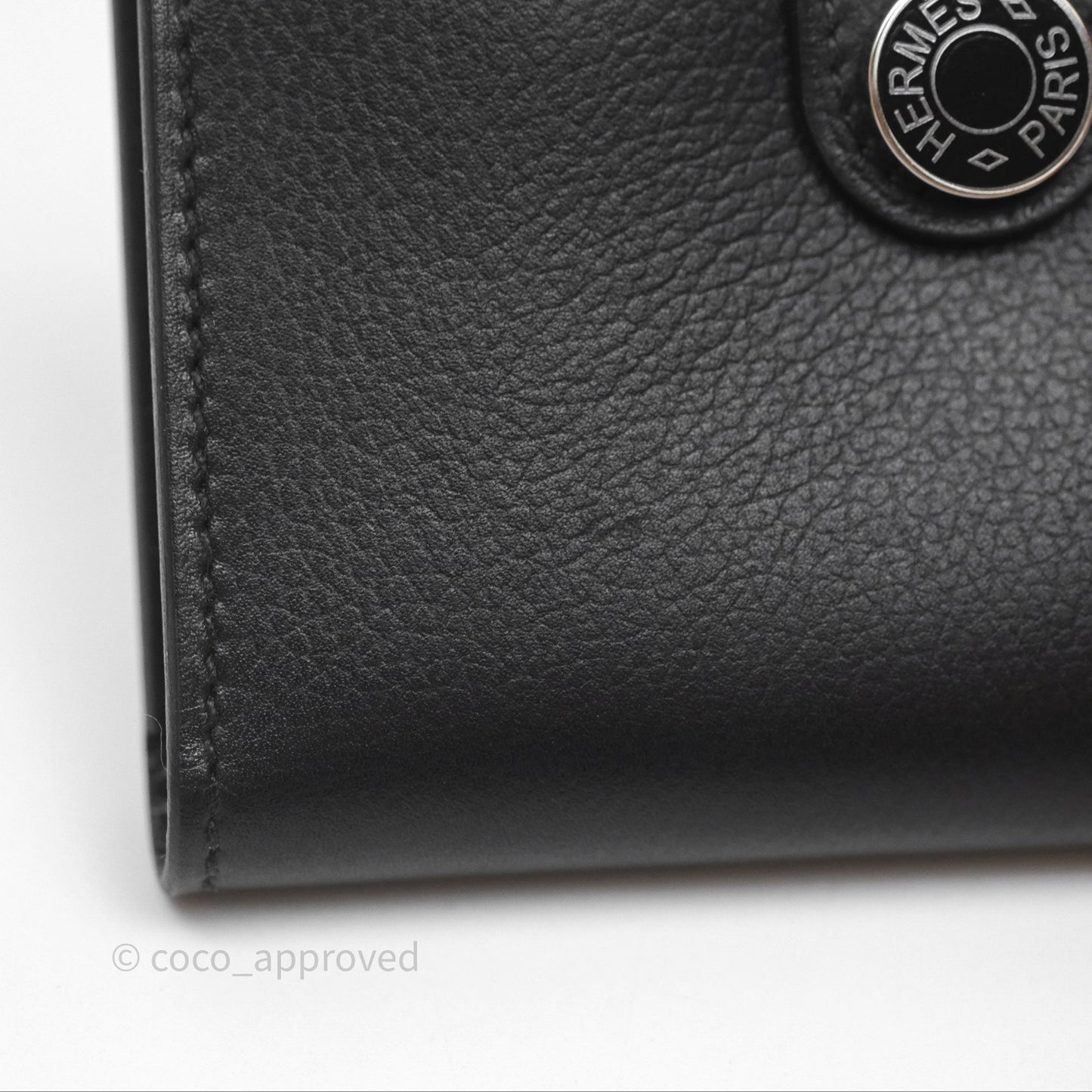 Hermes Porte-Cartes R.M.S Veau Evergrain Noir