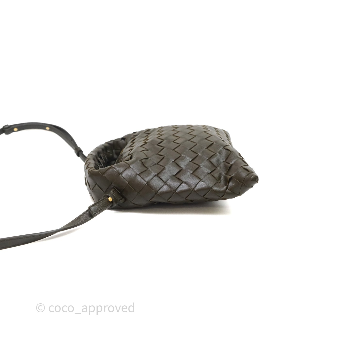 Bottega Veneta Mini Hop Khaki Intrecciato Leather