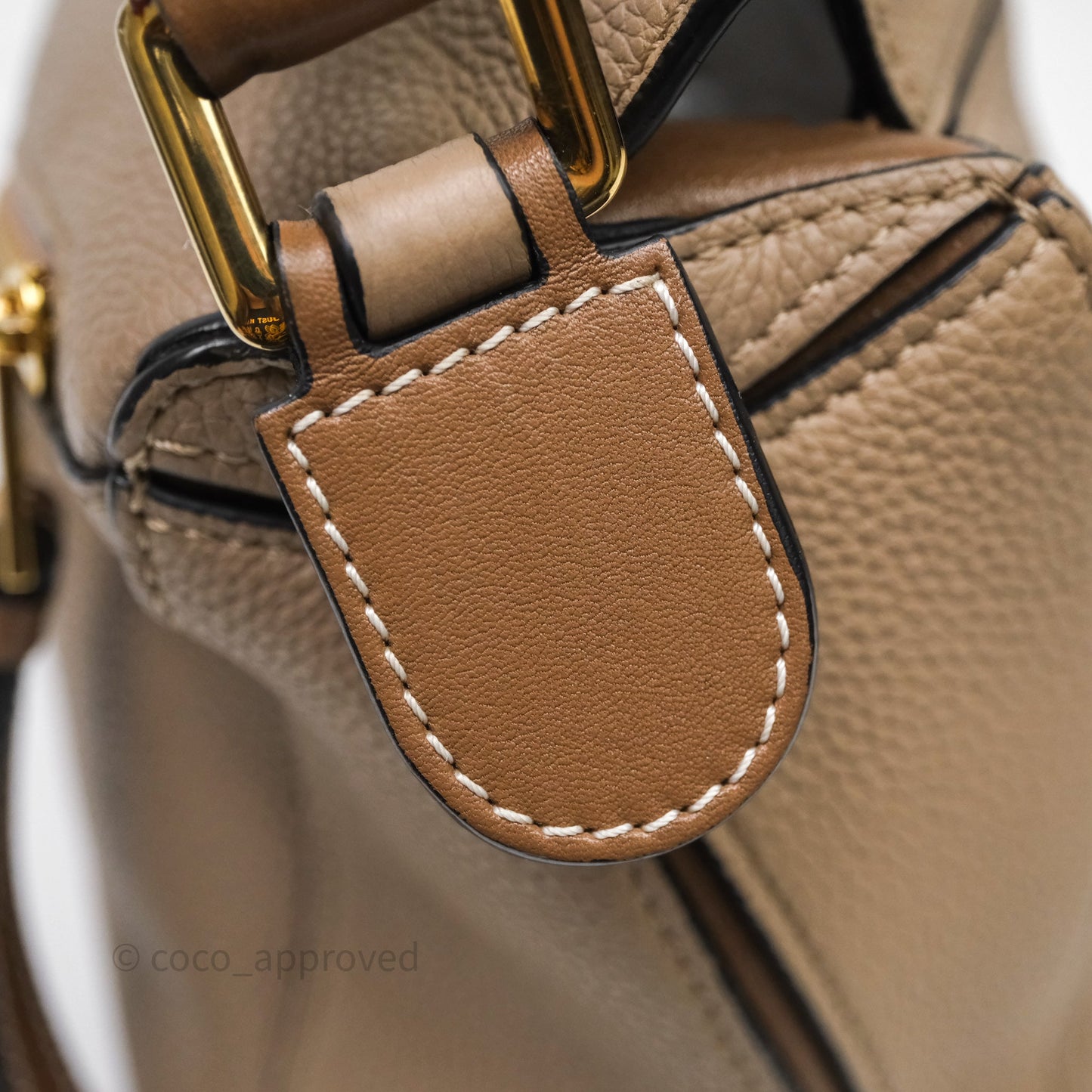 Loewe Small Puzzle Bag Sand Mink Grained Calfskin Gold Hardware