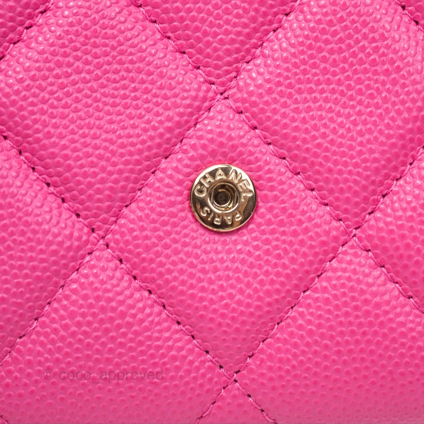 Chanel Mini Wallet With Chain Pink Caviar Gold Hardware