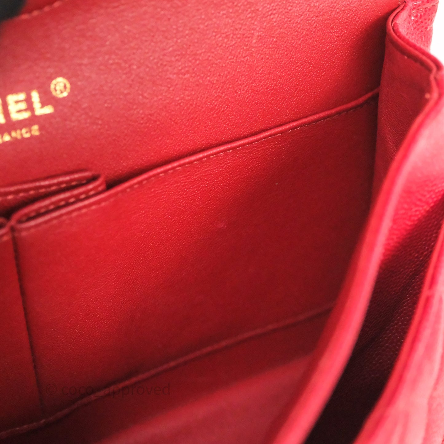 Chanel Classic M/L Medium Flap Quilted Red Caviar Gold Hardware