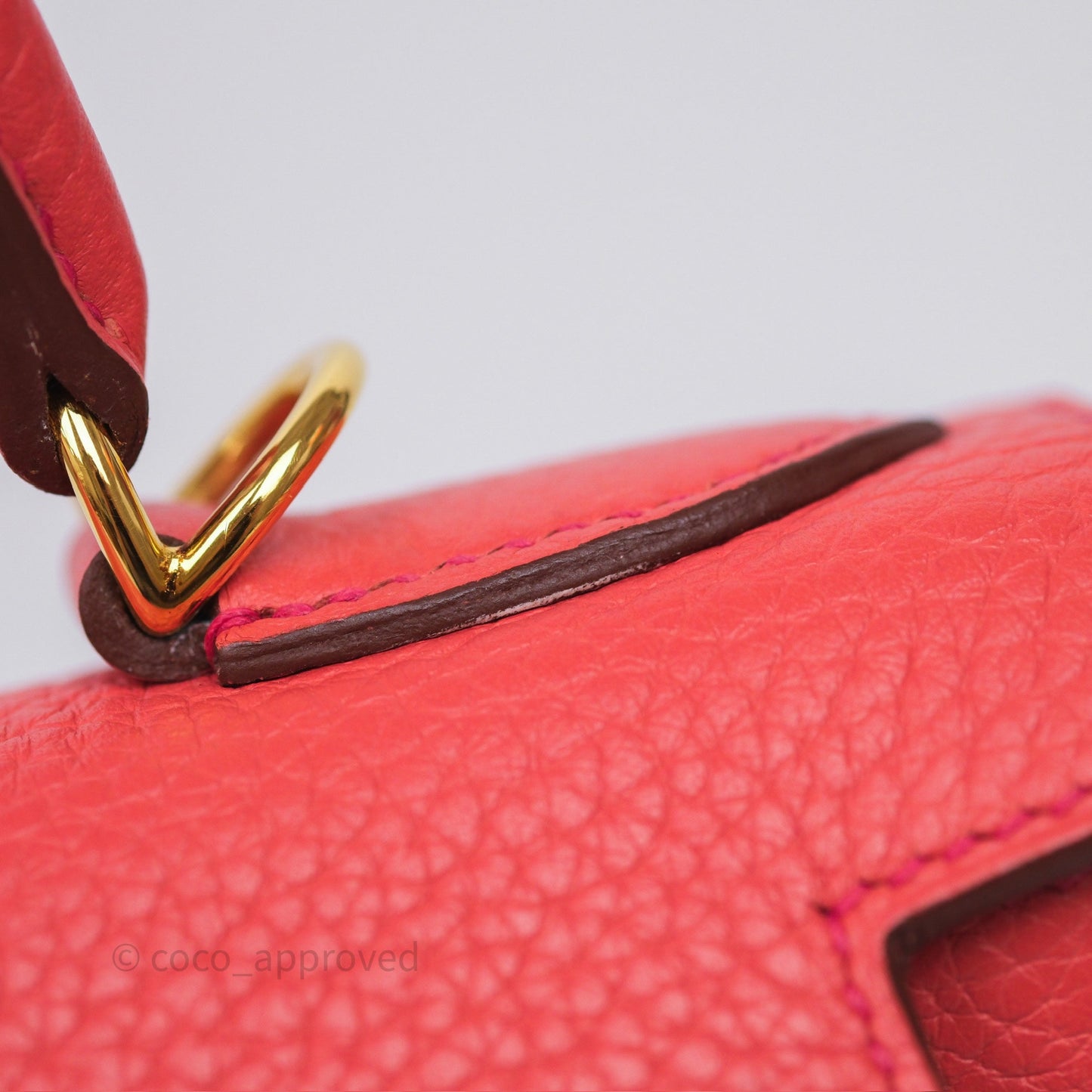 Hermès Kelly 28 Rose Jaipur Retourne Togo Gold Hardware