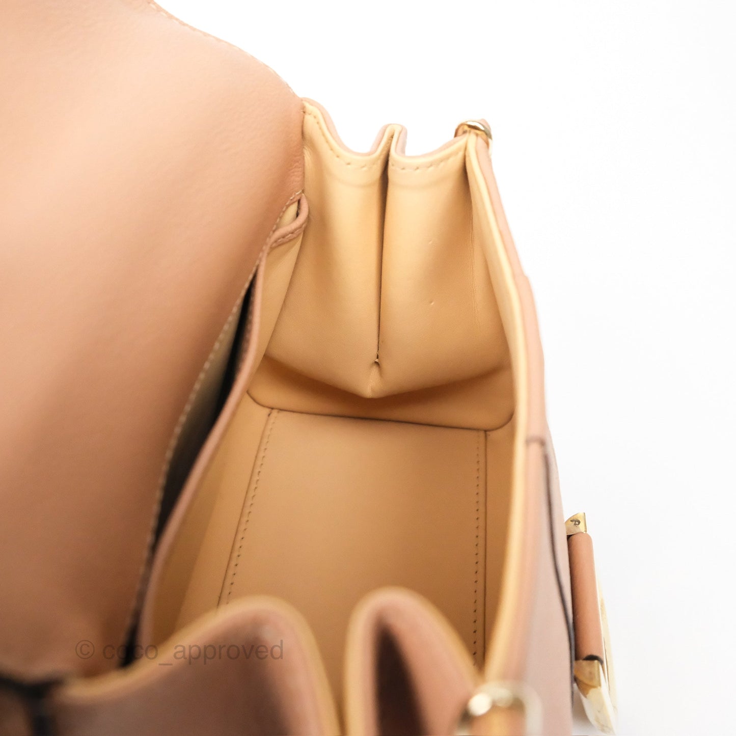 Delvaux Mini Brillant Bag Nude Grained Calfskin Gold Hardware