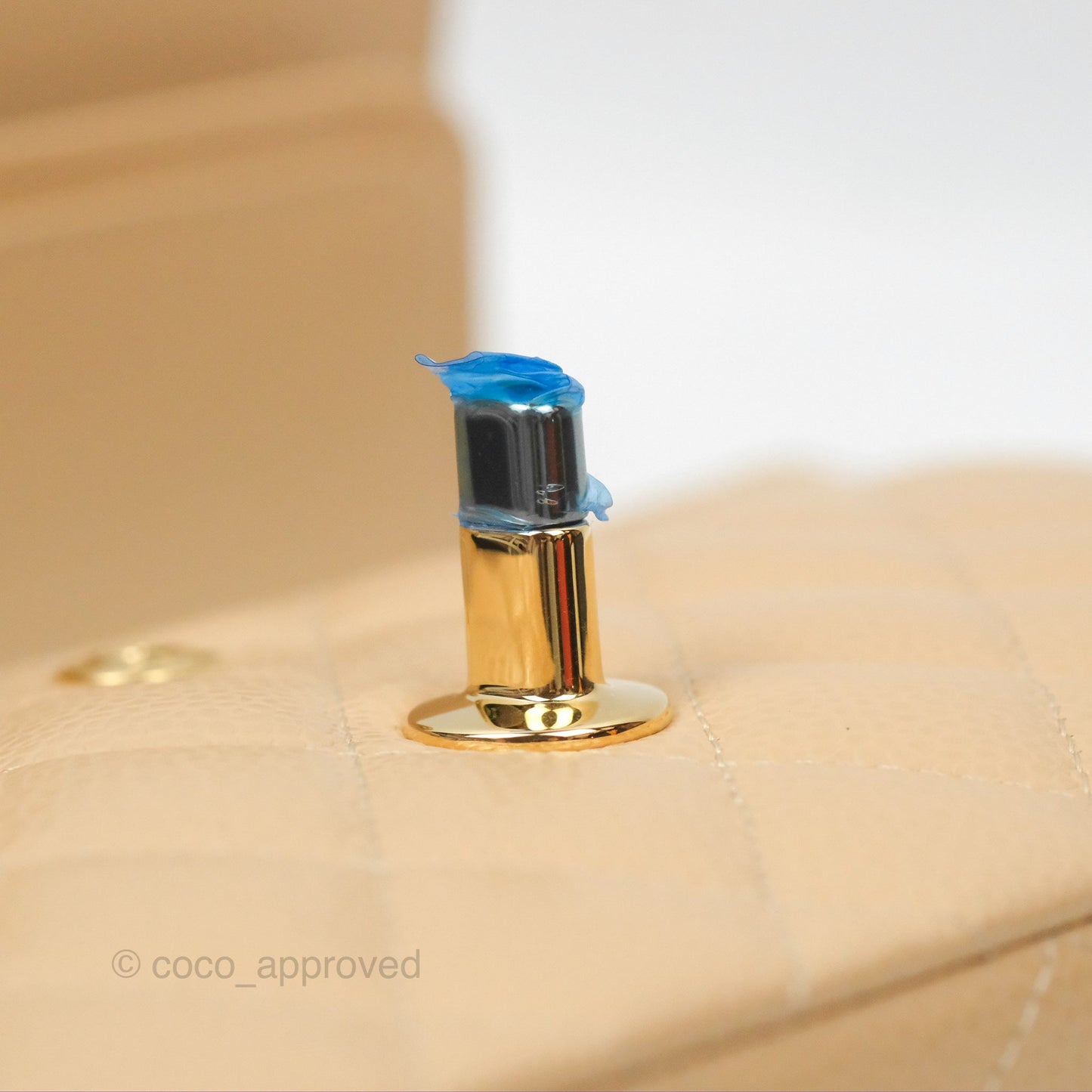Chanel Small Quilted Classic Flap Beige Caviar Gold Hardware