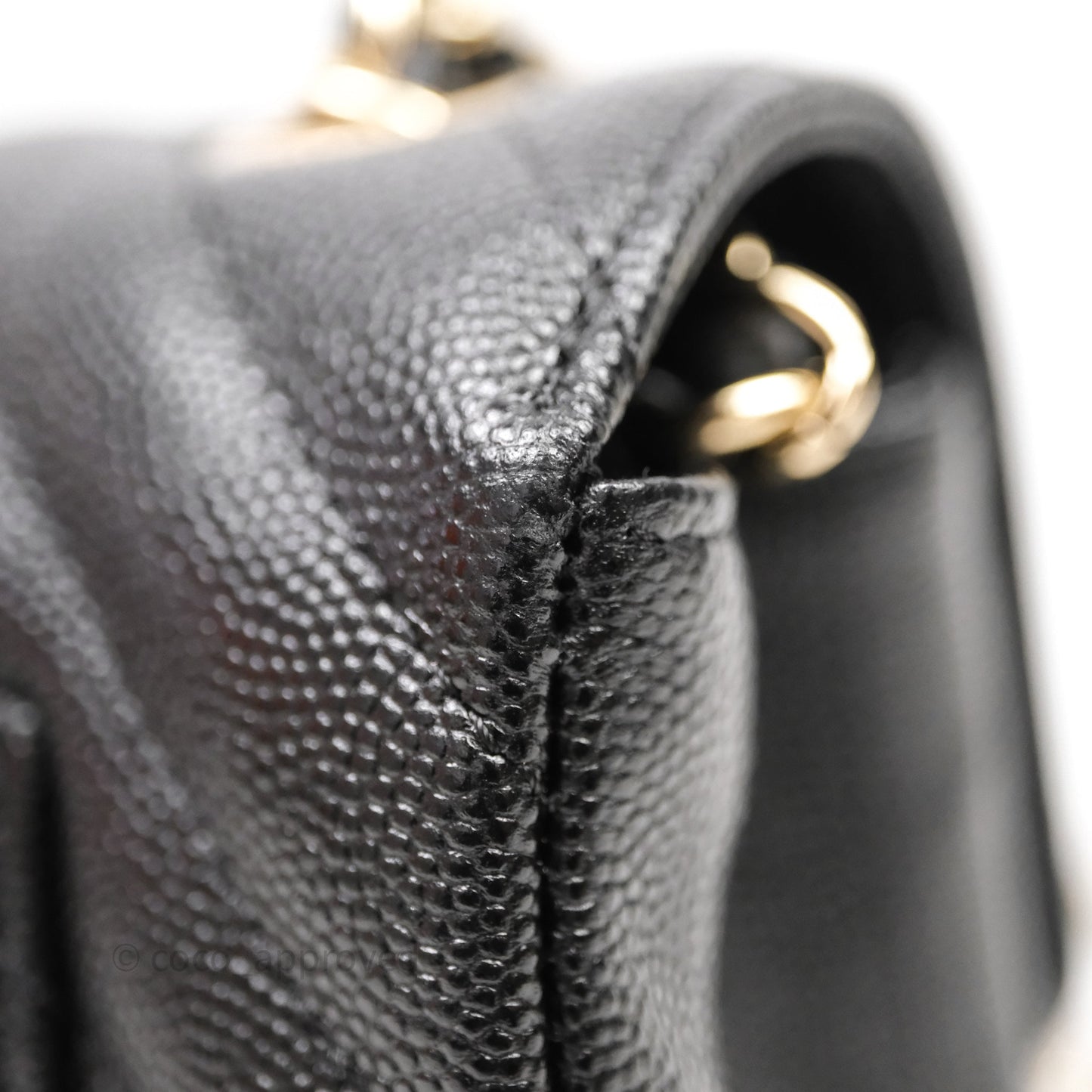 Chanel Quilted Mini Rectangular Black Caviar Gold Hardware