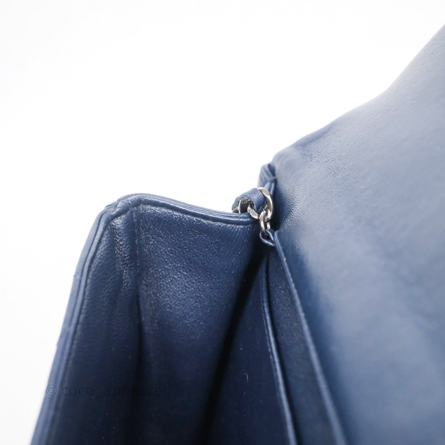 Chanel Quilted Clutch with Chain Lambskin Navy Gun Metal Hardware