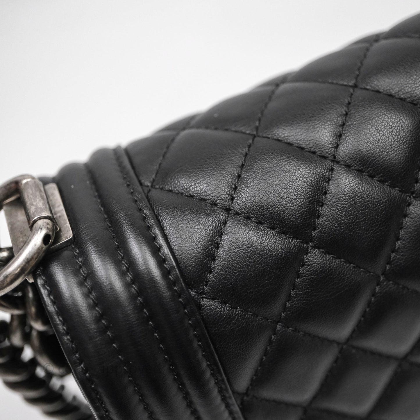 Chanel Medium Boy Quilted Black Lambskin Ruthenium Hardware
