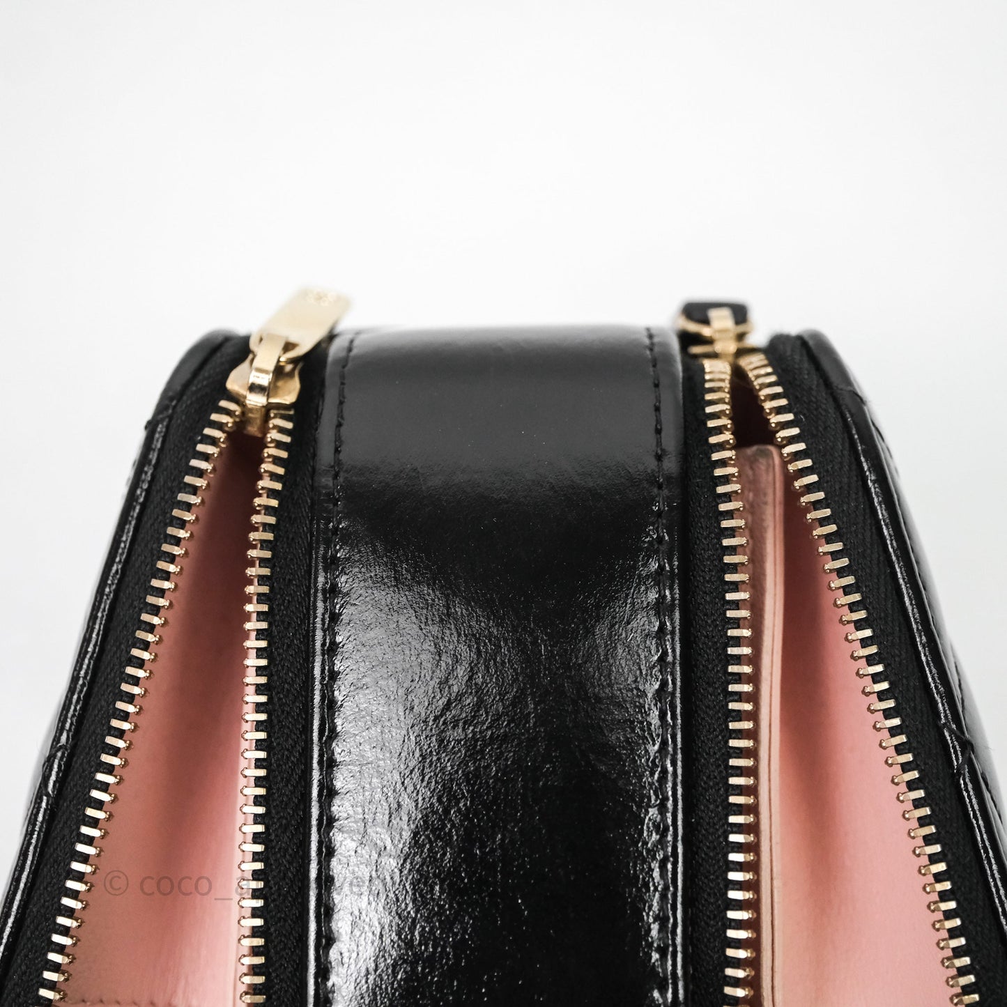 Chanel Small Top Handle Vanity Case Black Shiny Crumpled Calfskin Gold Hardware