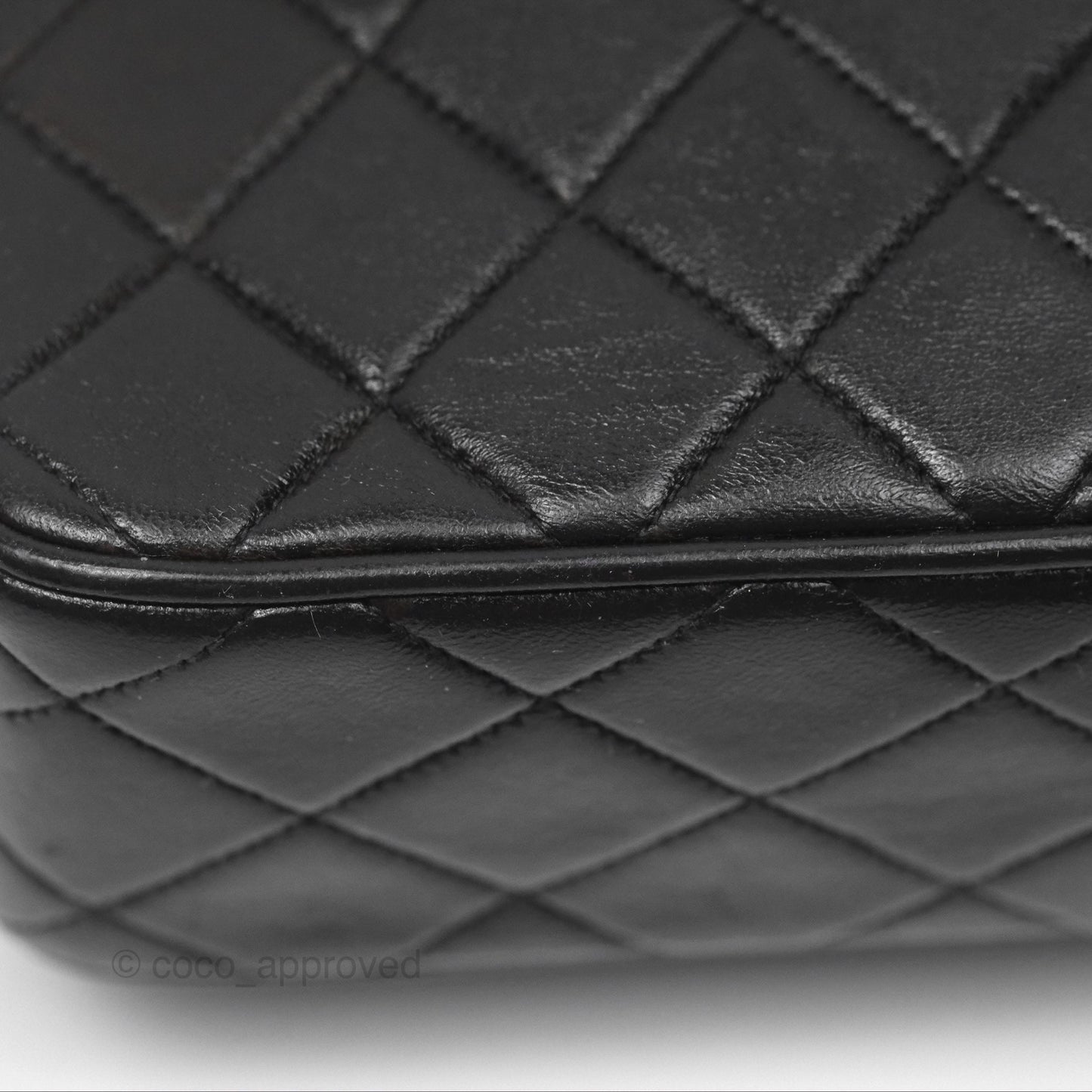 Chanel Vintage Diana Fringe Camera Bag Black Lambskin 24K Gold Hardware