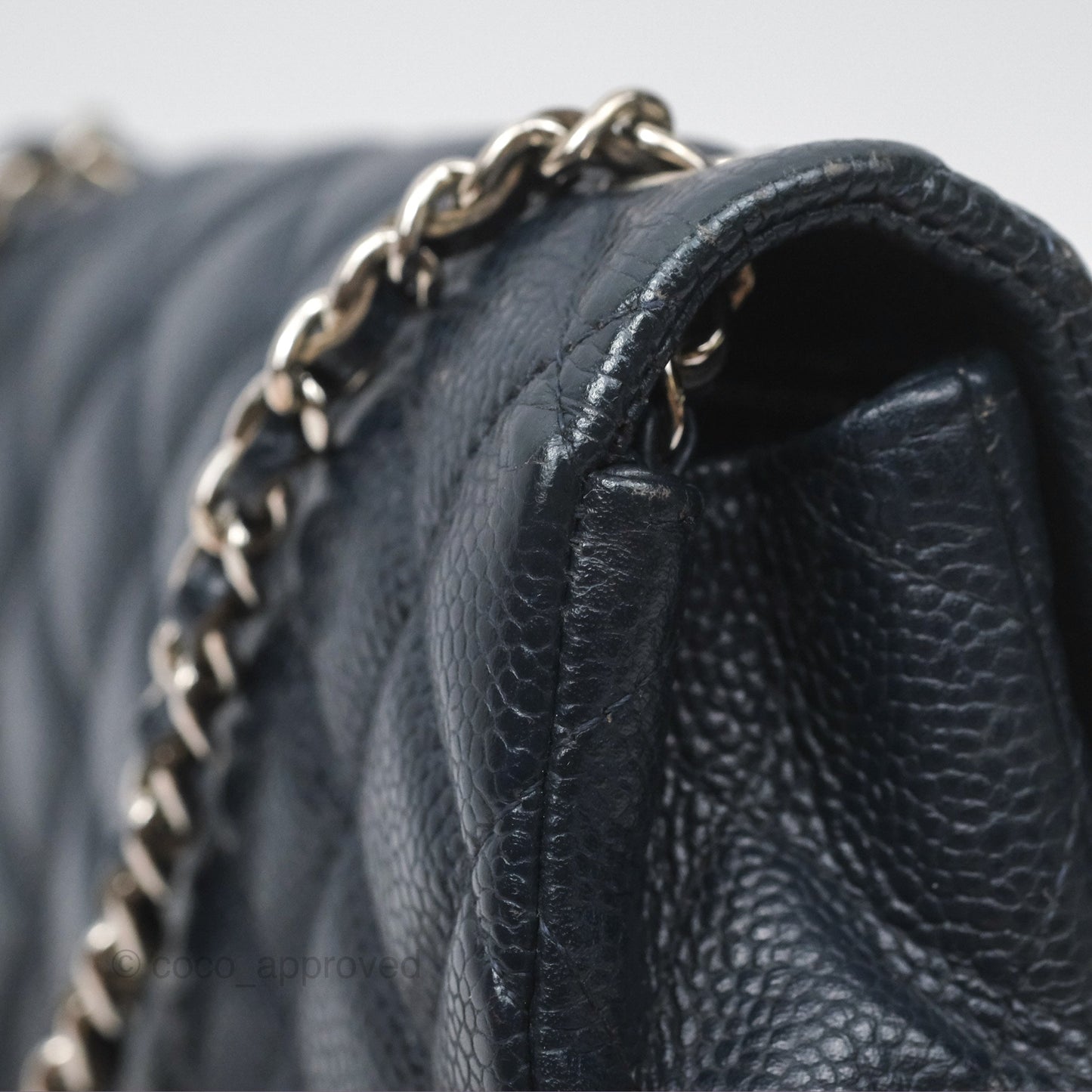 Chanel Quilted Extra Mini Rectangular Flap Dark Navy Caviar Silver Hardware