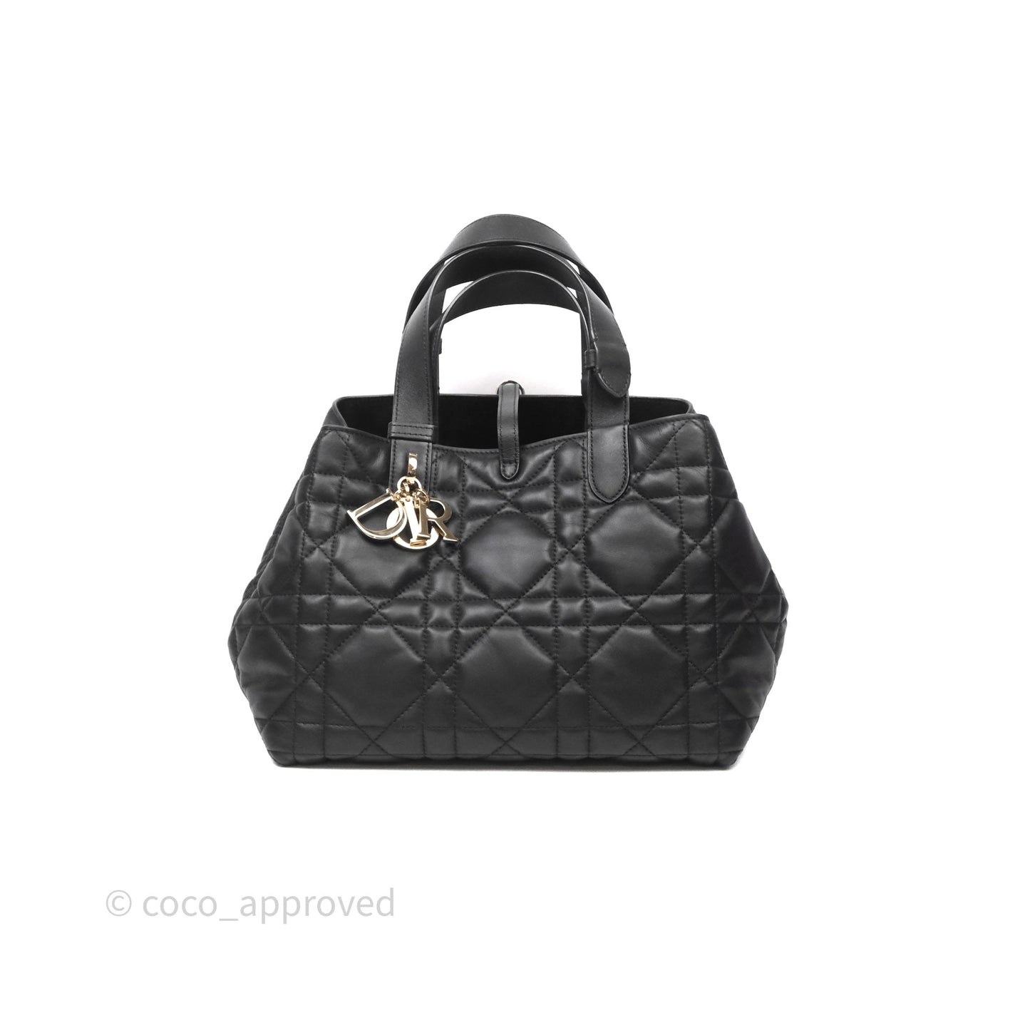 Christian Dior Medium Dior Toujours Bag Black Macrocannage Calfskin