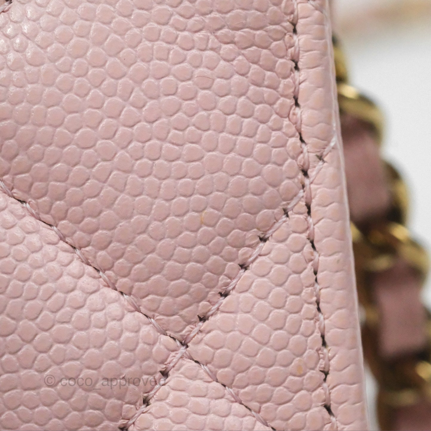 Chanel Quilted Classic Wallet on Chain WOC Pink Caviar Gold Hardware