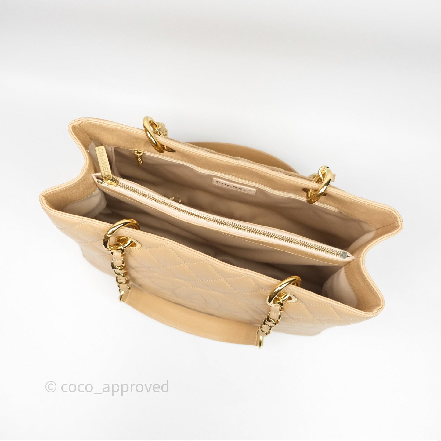 Chanel GST Beige Caviar Gold Hardware