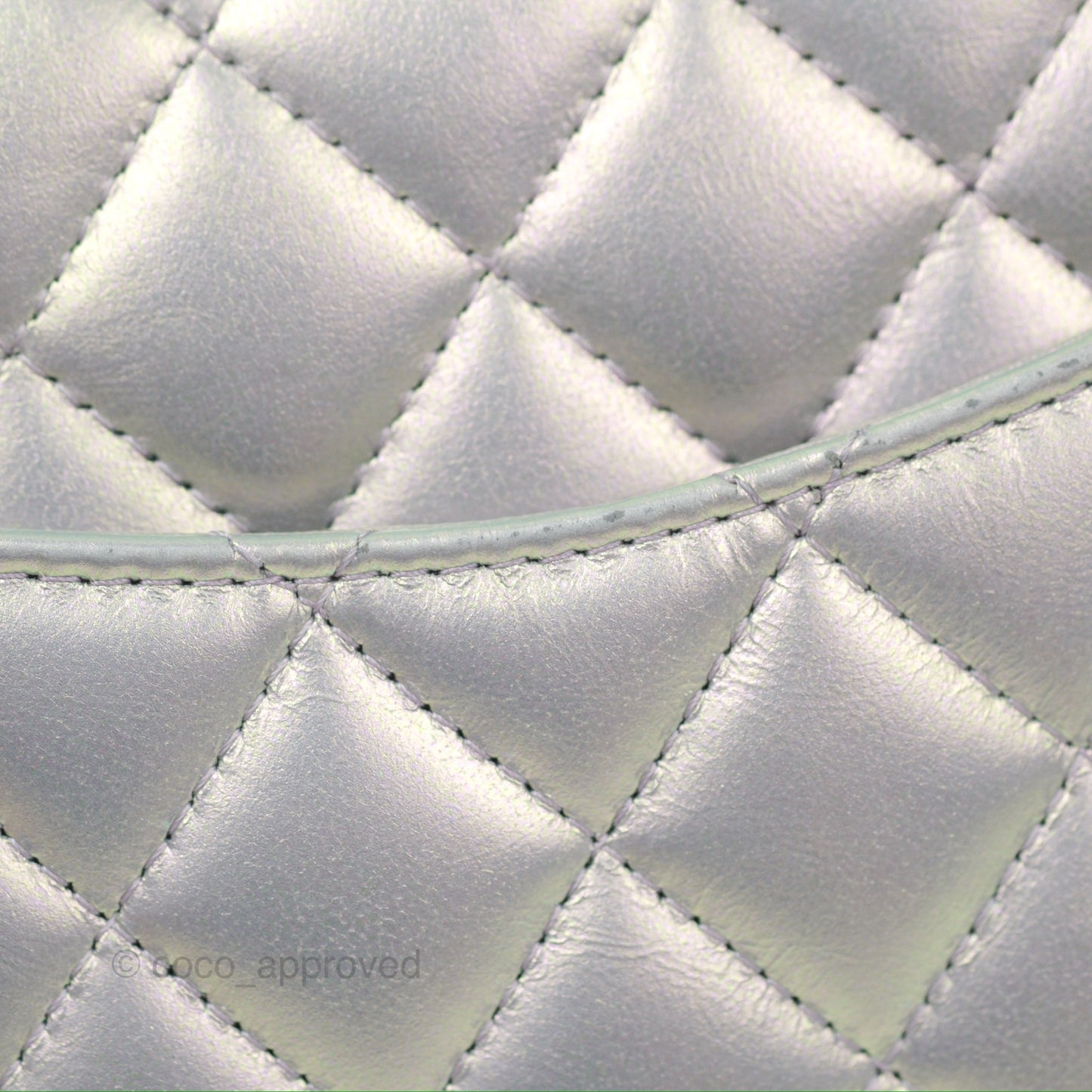 Chanel Mini Square Quilted Iridescent Lilac Silver Hardware 21K