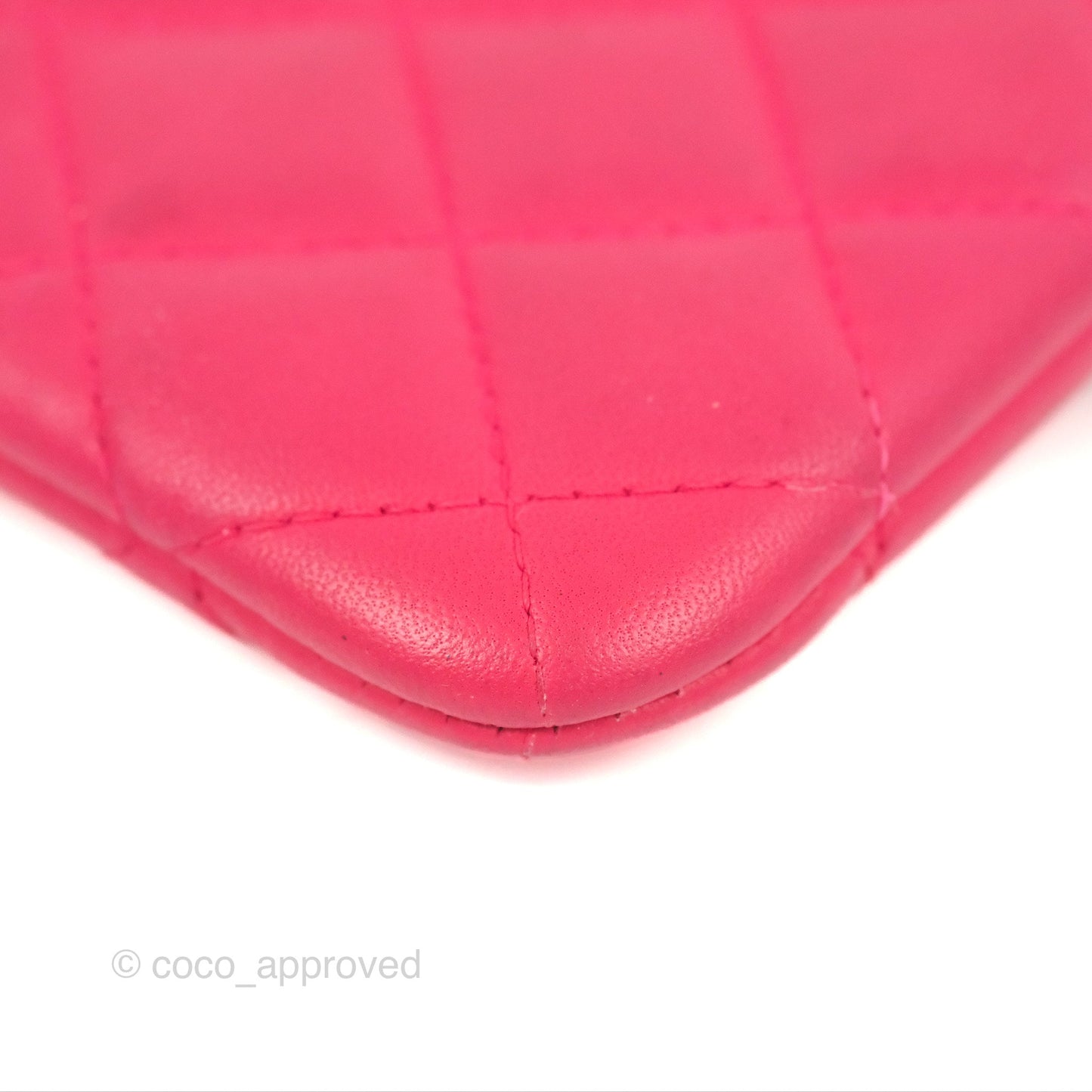 Chanel Quilted Mini O Case Pink Lambskin Silver Hardware