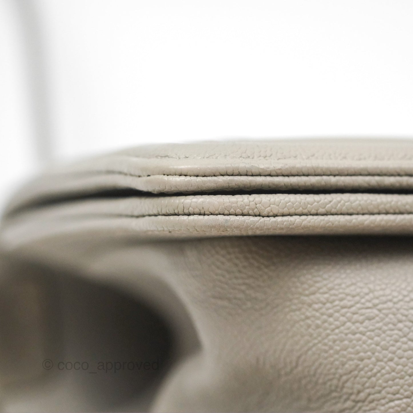 Chanel Small Boy Grey Caviar Silver Hardware